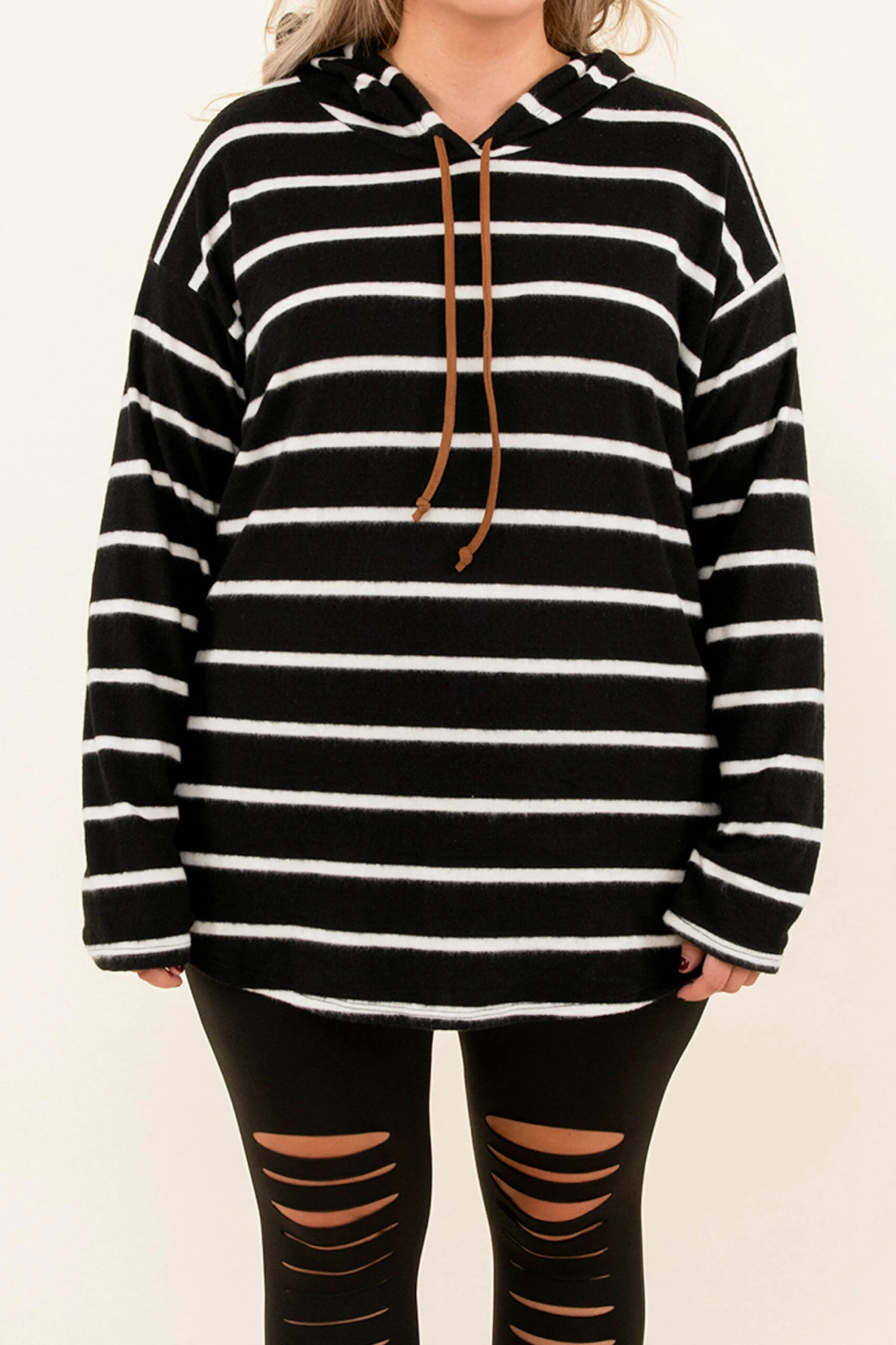 Never Too Much To Ask Hoodie, Black-White 4 Never Too Much To Ask Hoodie, Black-White - Image 4