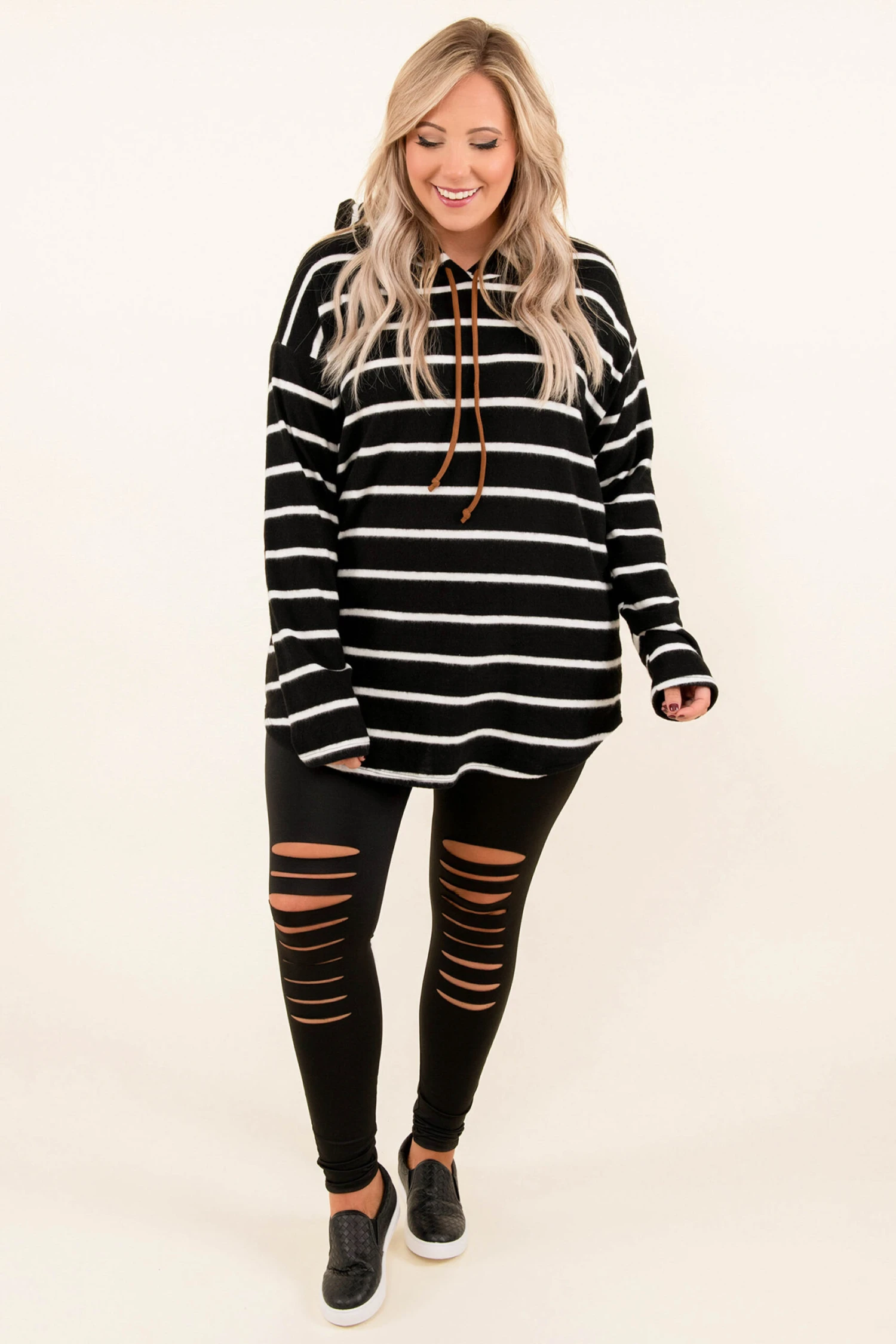 Never Too Much To Ask Hoodie, Black-White 2 Never Too Much To Ask Hoodie, Black-White - Image 2