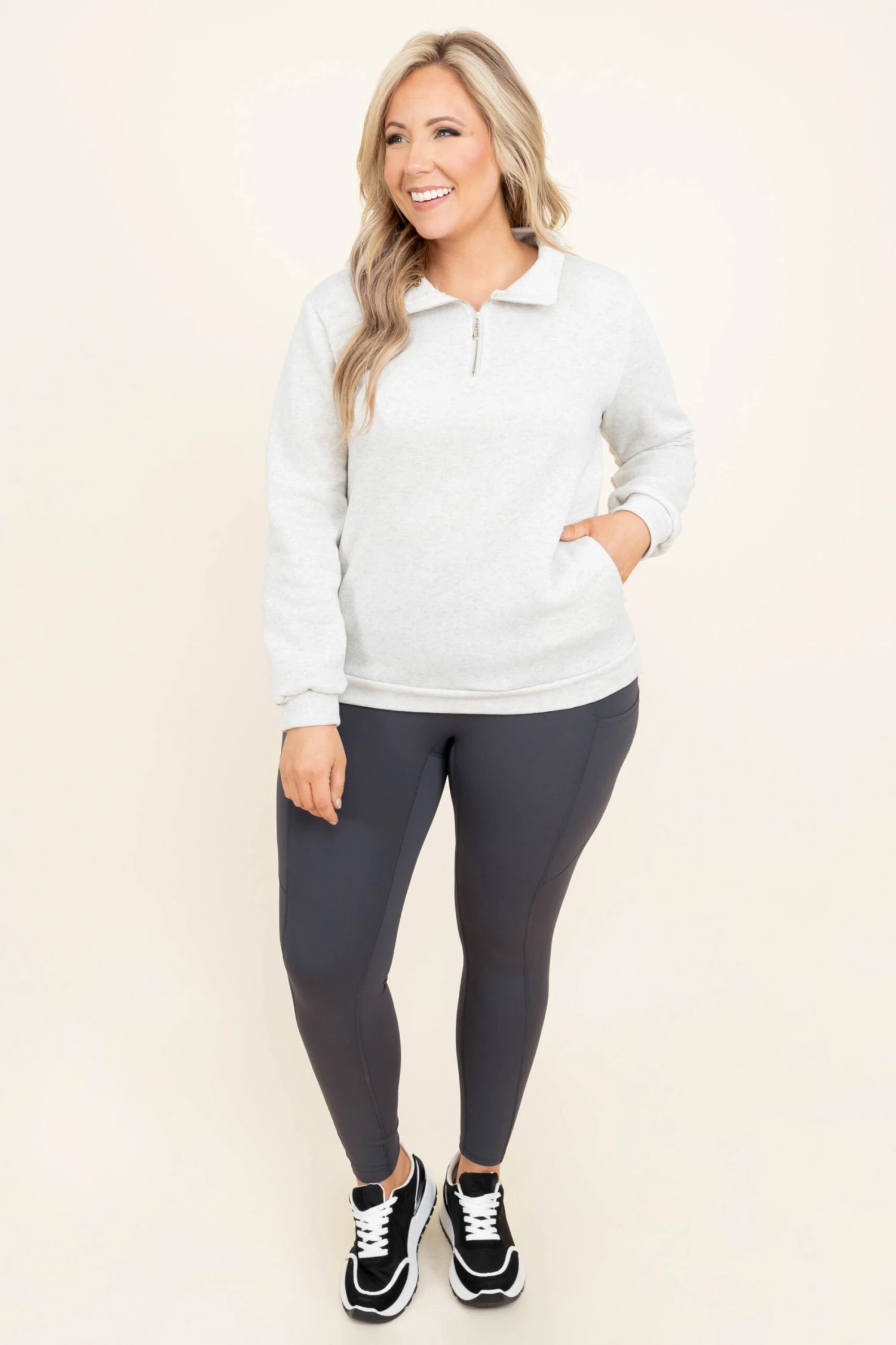 A Beautiful Day Leggings, Charcoal 4 A Beautiful Day Leggings, Charcoal - Image 4