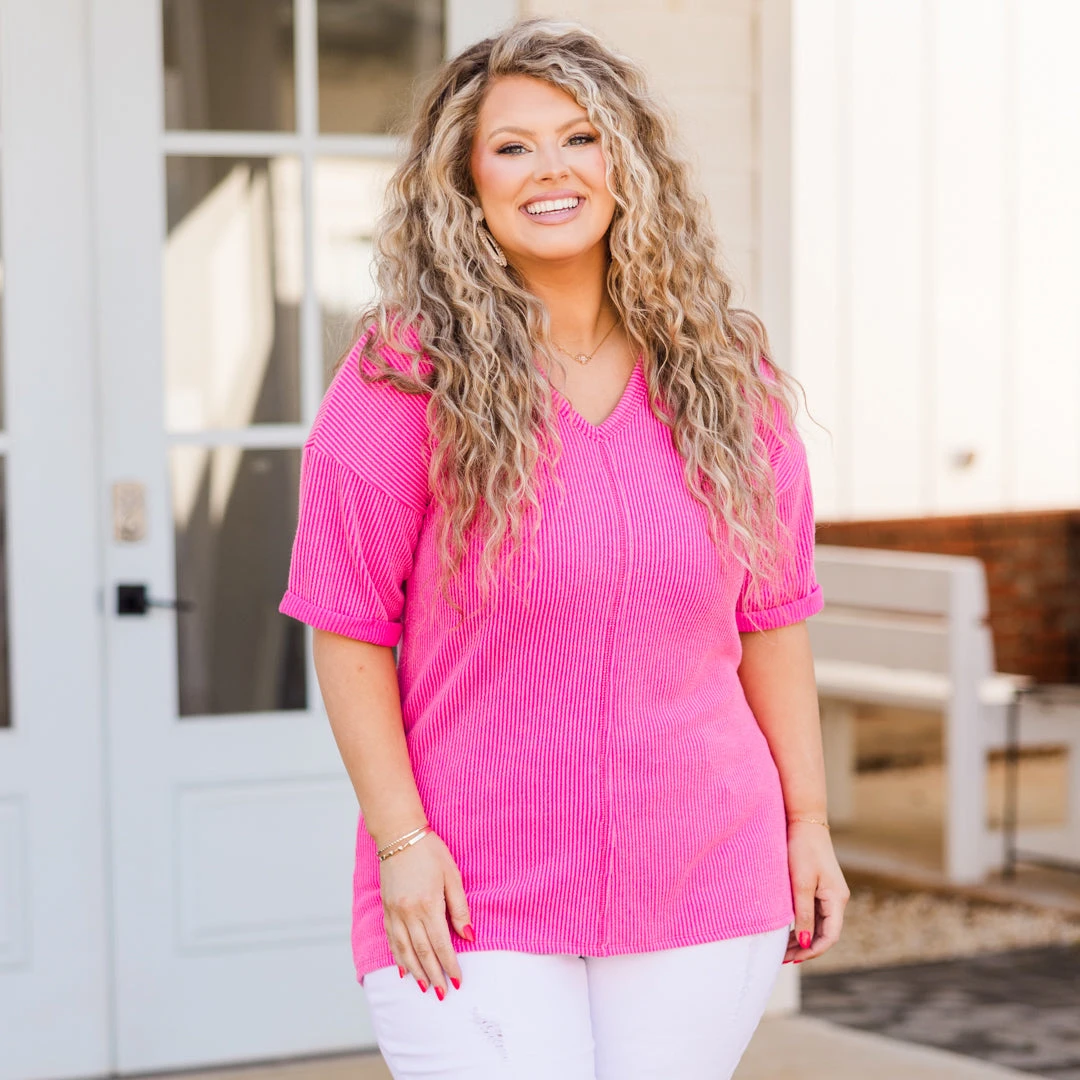 A Genuine Soul Top, Hot Pink 1 A Genuine Soul Top, Hot Pink