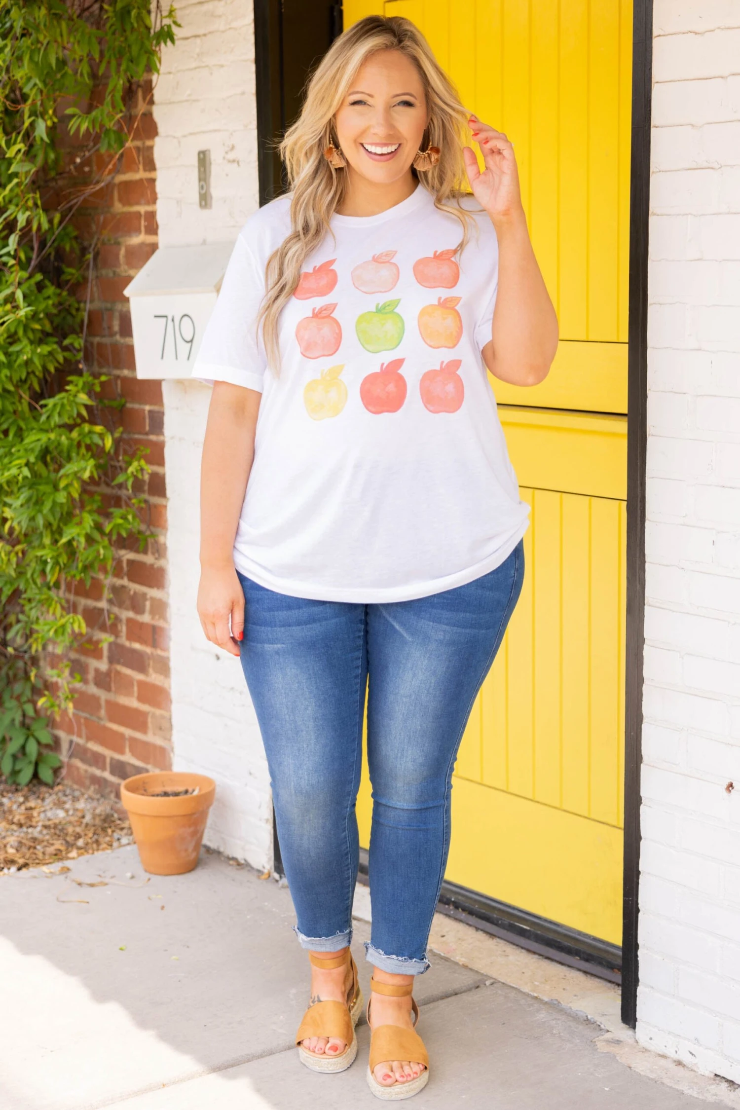 A Is For Apple Tee, Solid White Triblend 3 A Is For Apple Tee, Solid White Triblend - Image 3