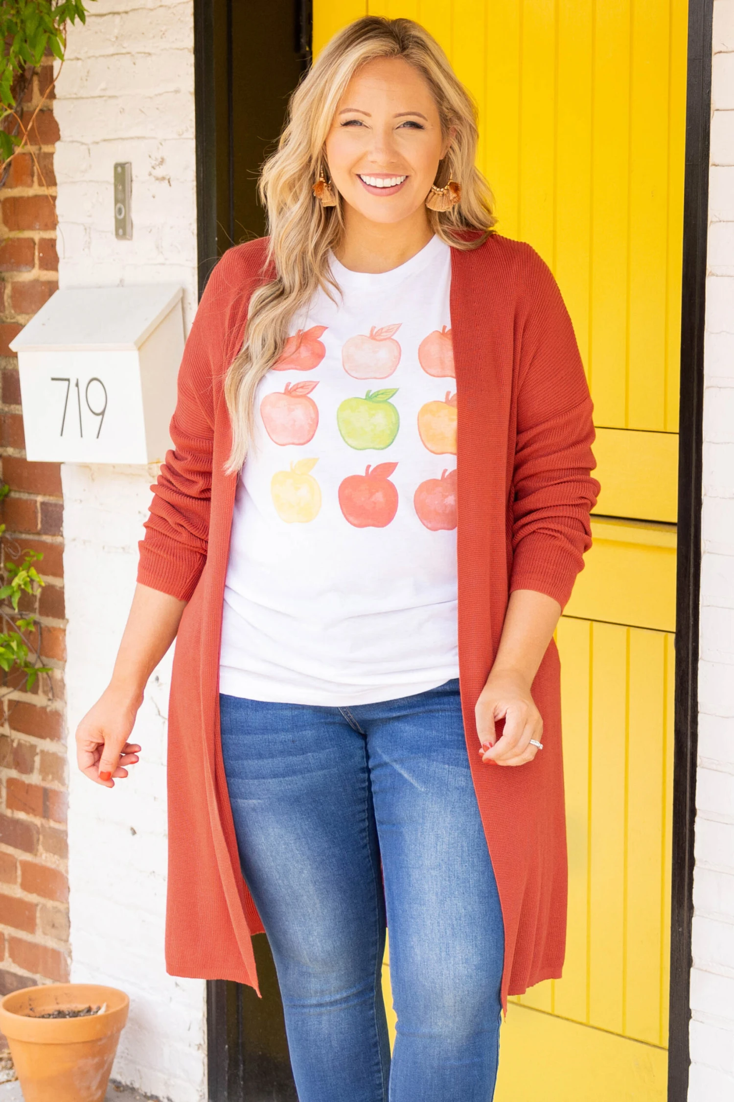 A Is For Apple Tee, Solid White Triblend 1 A Is For Apple Tee, Solid White Triblend