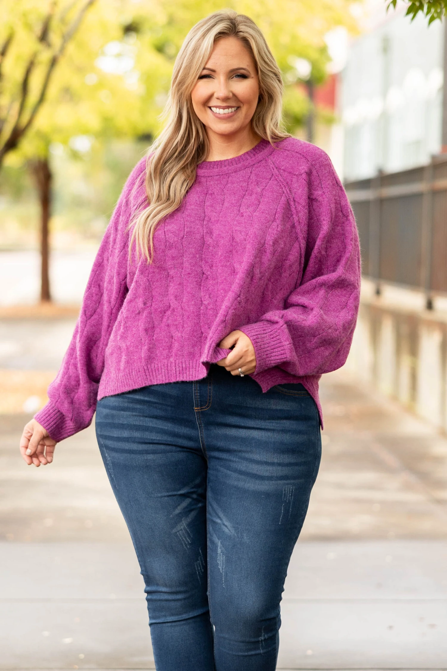 A Loving Heart Sweater, Magenta 1 A Loving Heart Sweater, Magenta