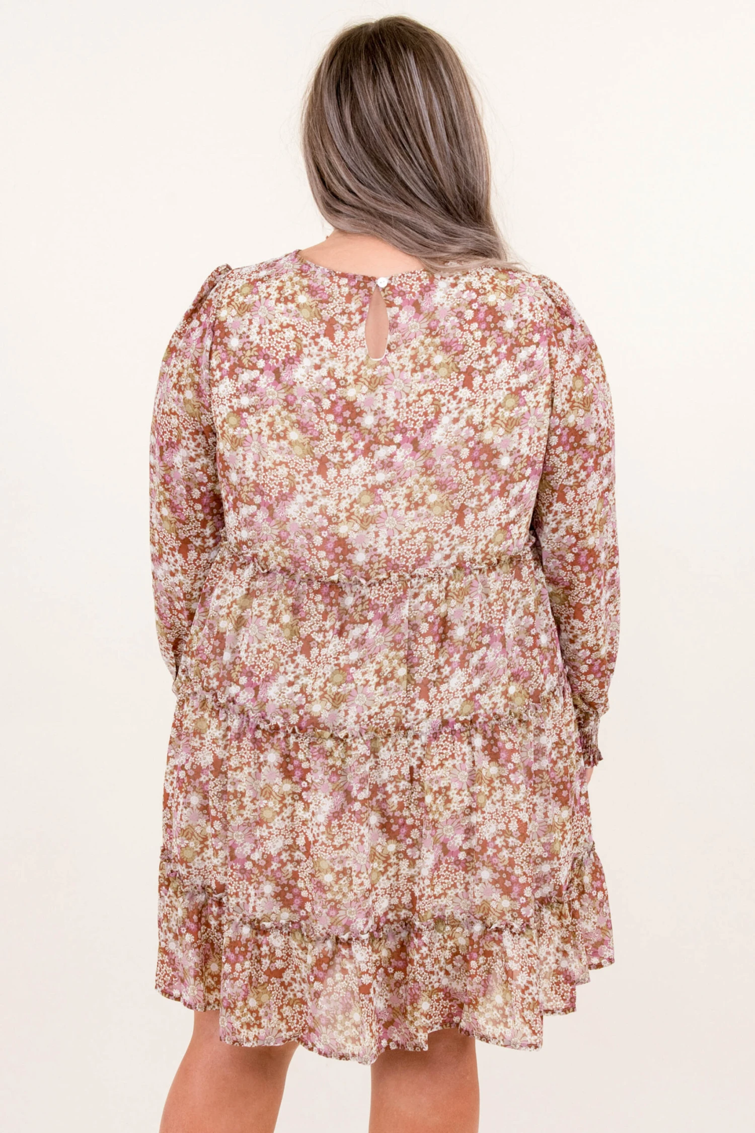 A Sky Full Of Flowers Dress, Cognac 5 A Sky Full Of Flowers Dress, Cognac - Image 5