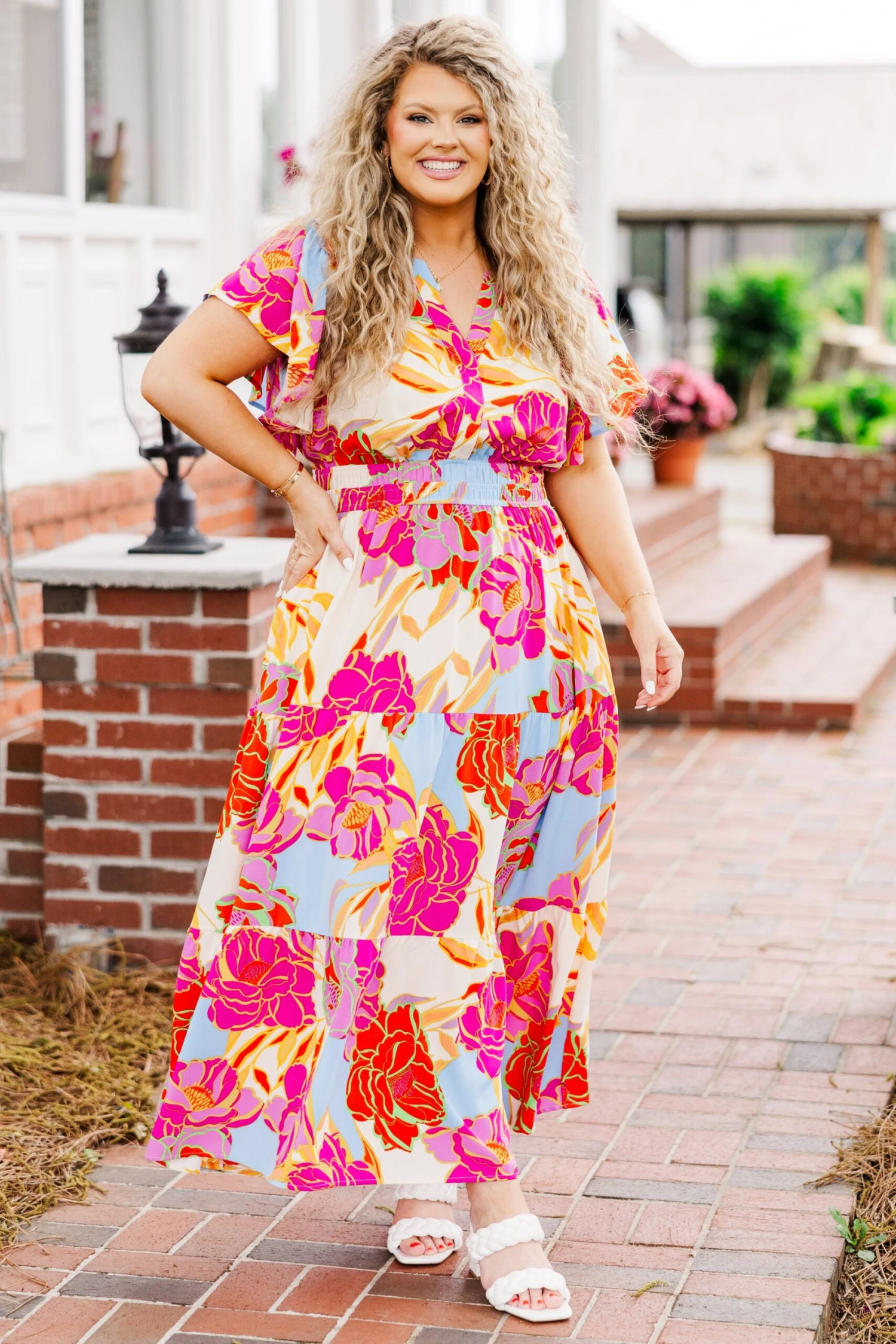 Admirable Elegance Dress, Ivory Multi 2 Admirable Elegance Dress, Ivory Multi - Image 2