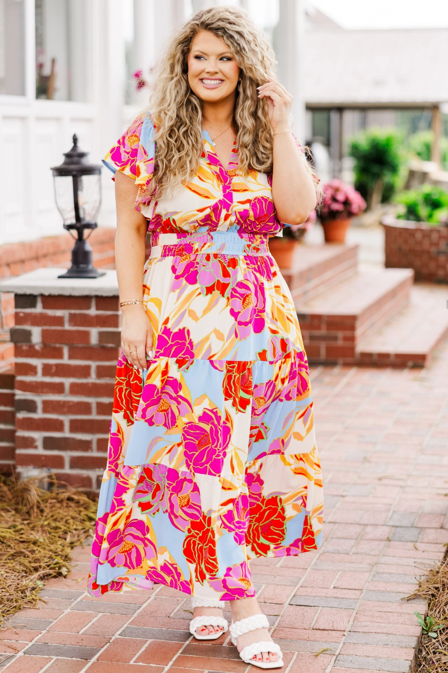 Admirable Elegance Dress, Ivory Multi 3 Admirable Elegance Dress, Ivory Multi - Image 3