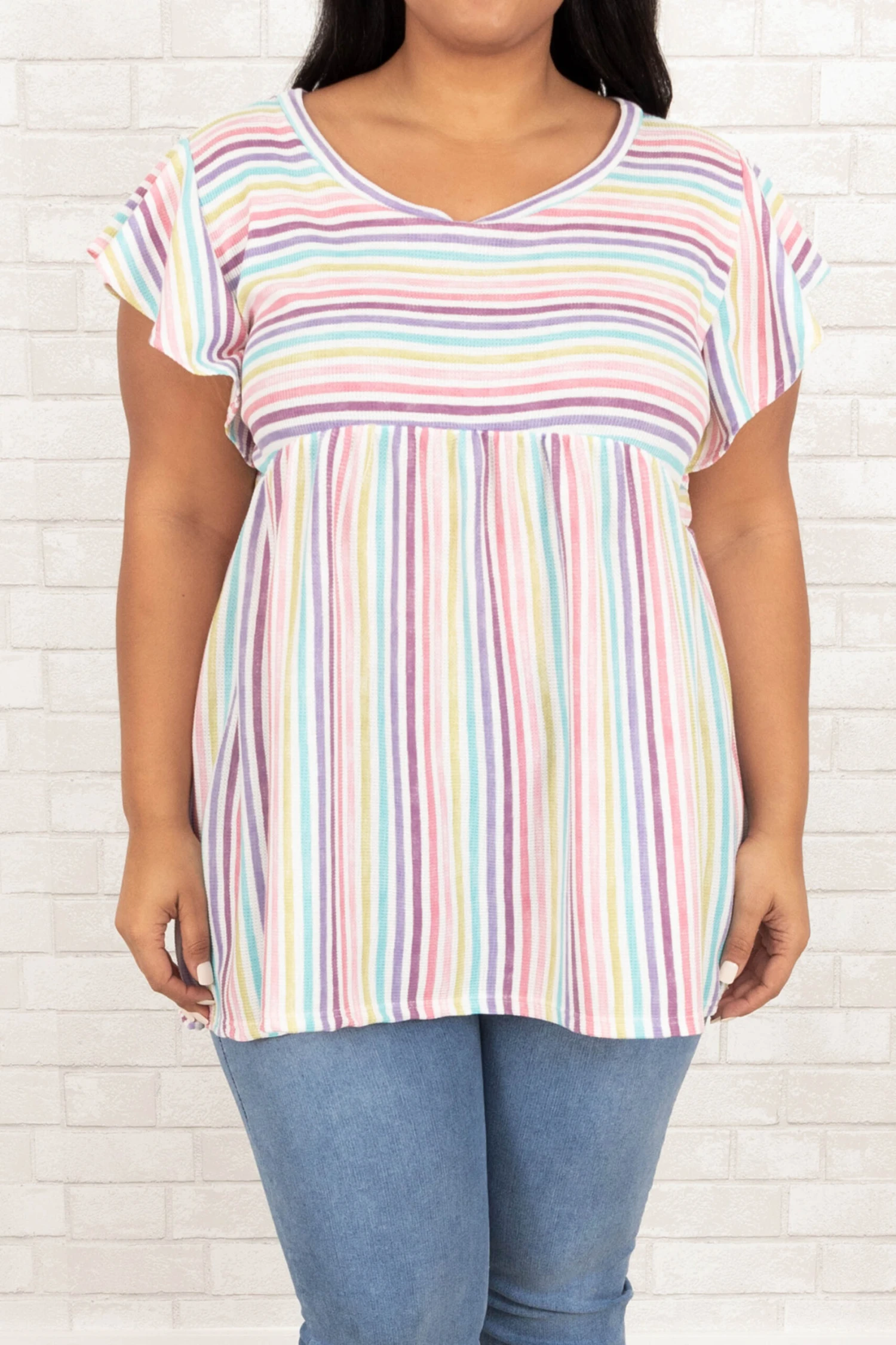 After The Rain Top, Ivory/Lavender/Pink 4 After The Rain Top, Ivory/Lavender/Pink - Image 4