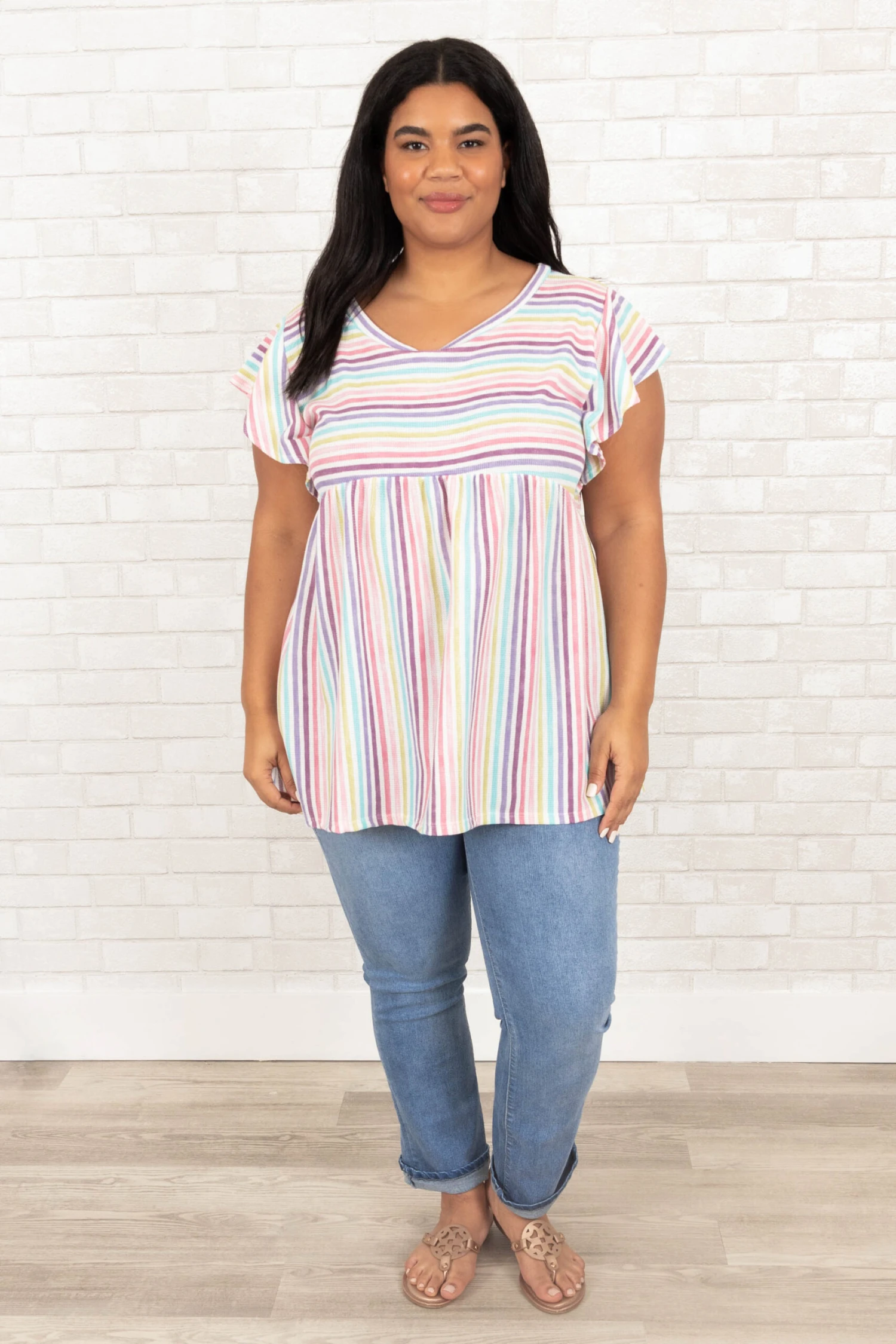 After The Rain Top, Ivory/Lavender/Pink 2 After The Rain Top, Ivory/Lavender/Pink - Image 2