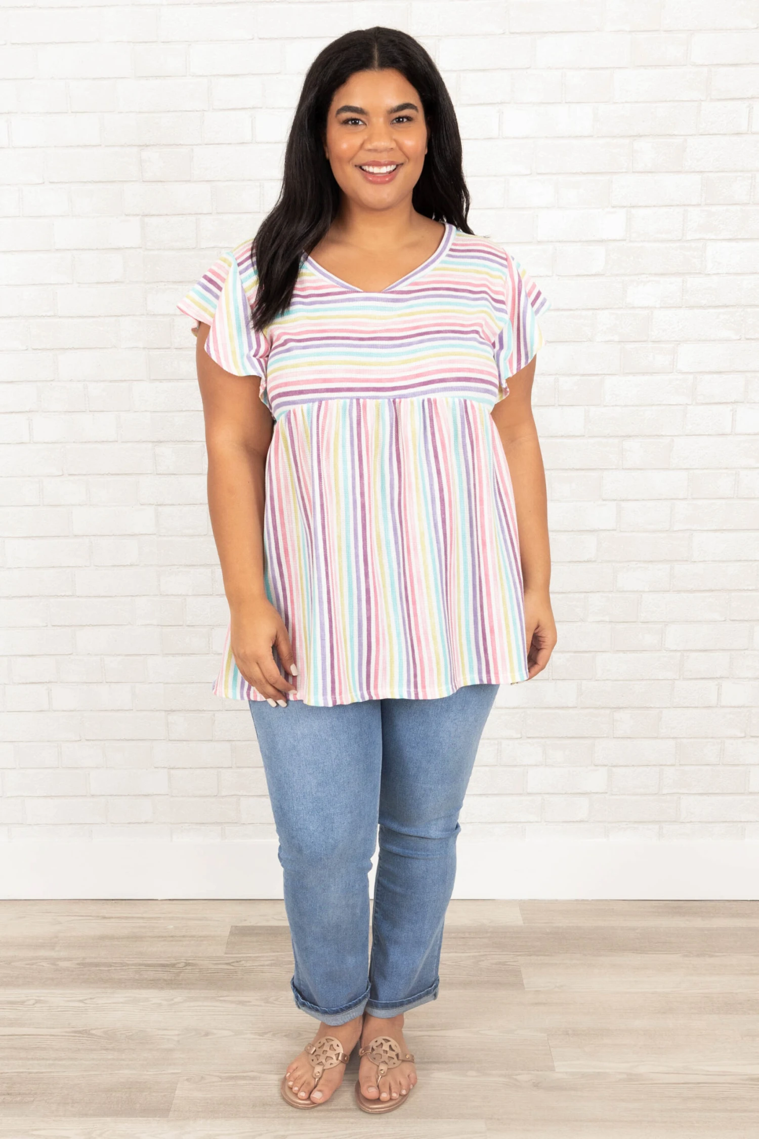 After The Rain Top, Ivory/Lavender/Pink 3 After The Rain Top, Ivory/Lavender/Pink - Image 3