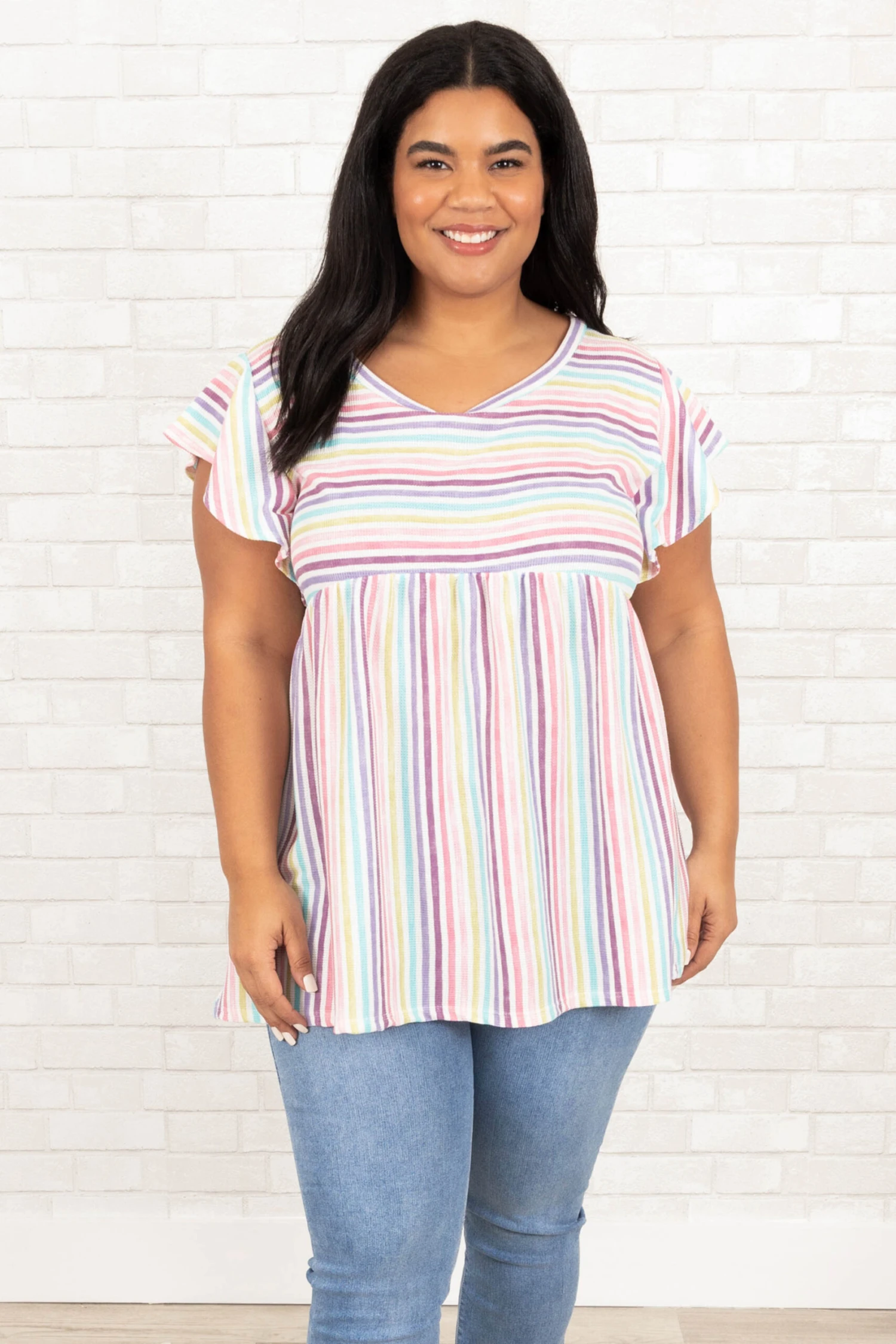 After The Rain Top, Ivory/Lavender/Pink 1 After The Rain Top, Ivory/Lavender/Pink