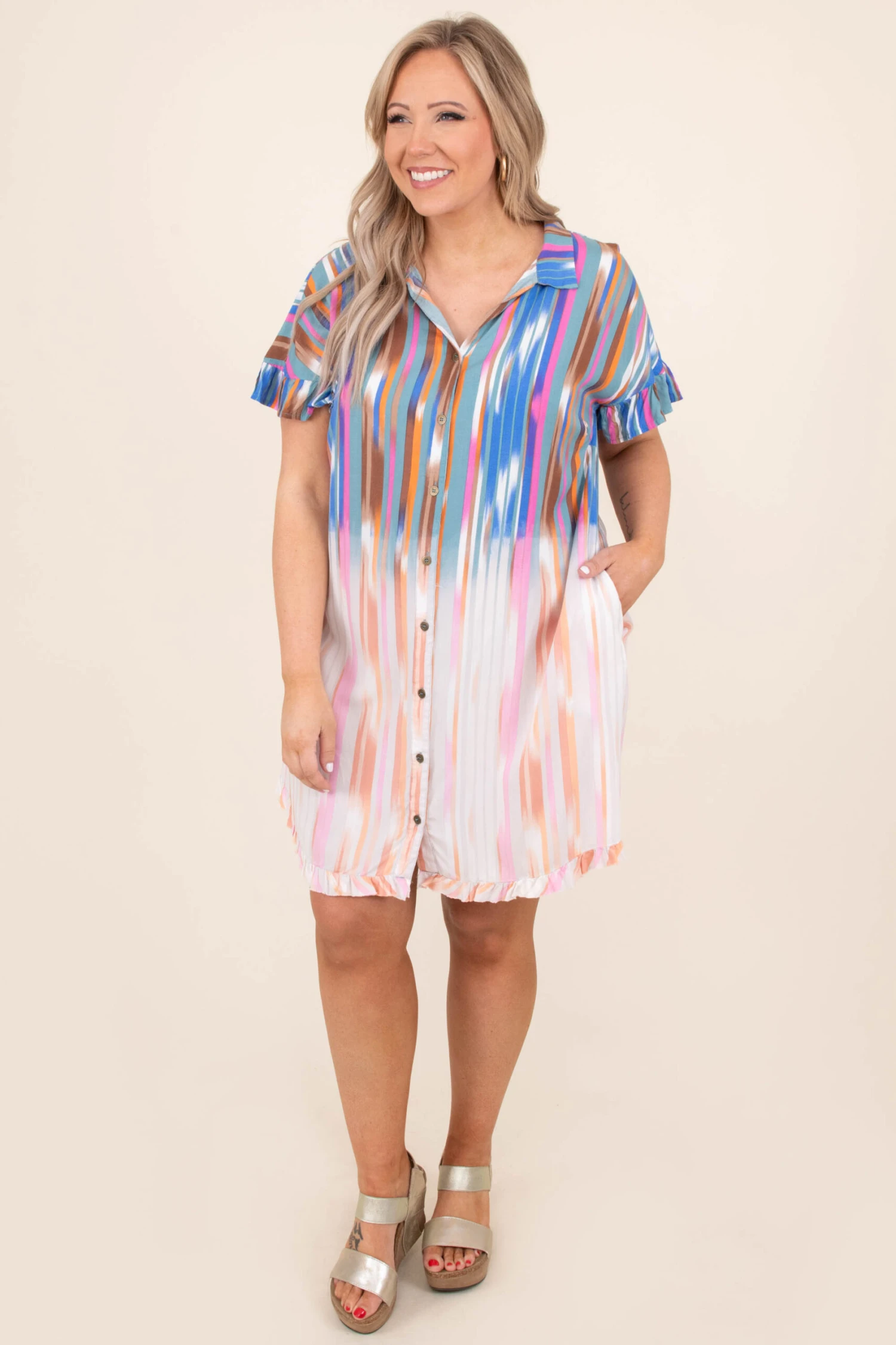 Afternoon Delight Dress, Teal-Blue 2 Afternoon Delight Dress, Teal-Blue - Image 2