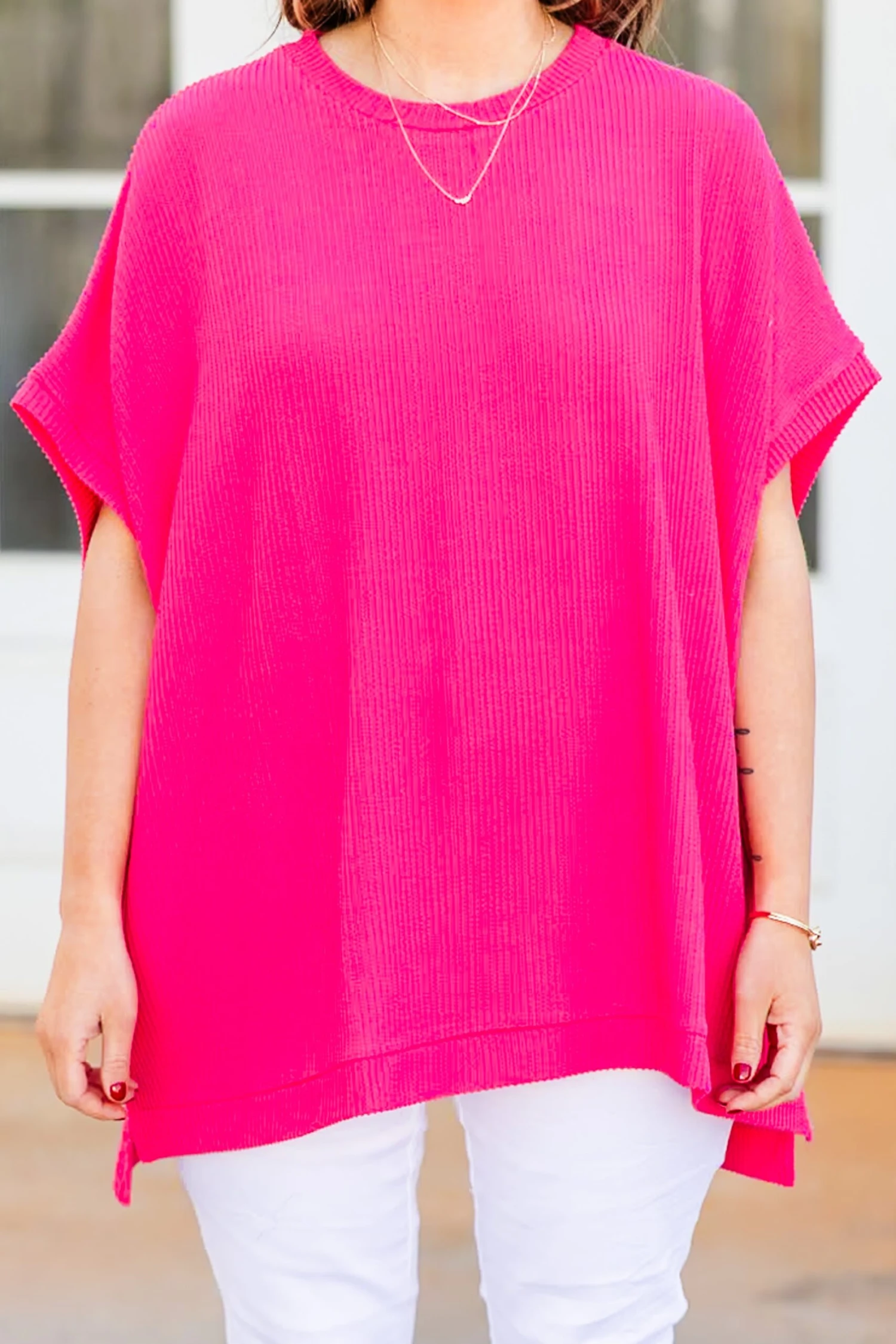 All About Knits Top, Hot Pink 4 All About Knits Top, Hot Pink - Image 4