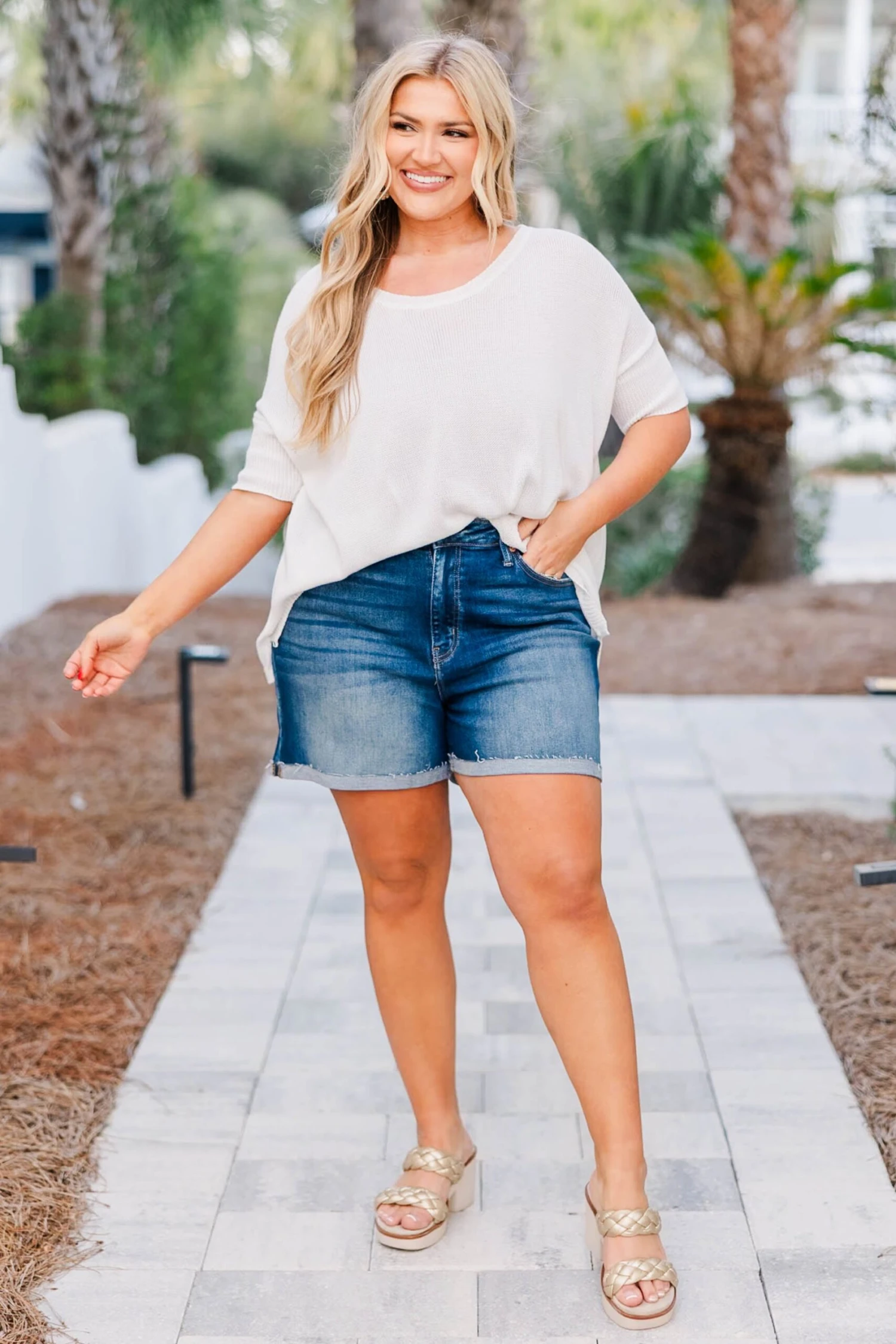 All Because Of You Shorts, Dark Wash 4 All Because Of You Shorts, Dark Wash - Image 4