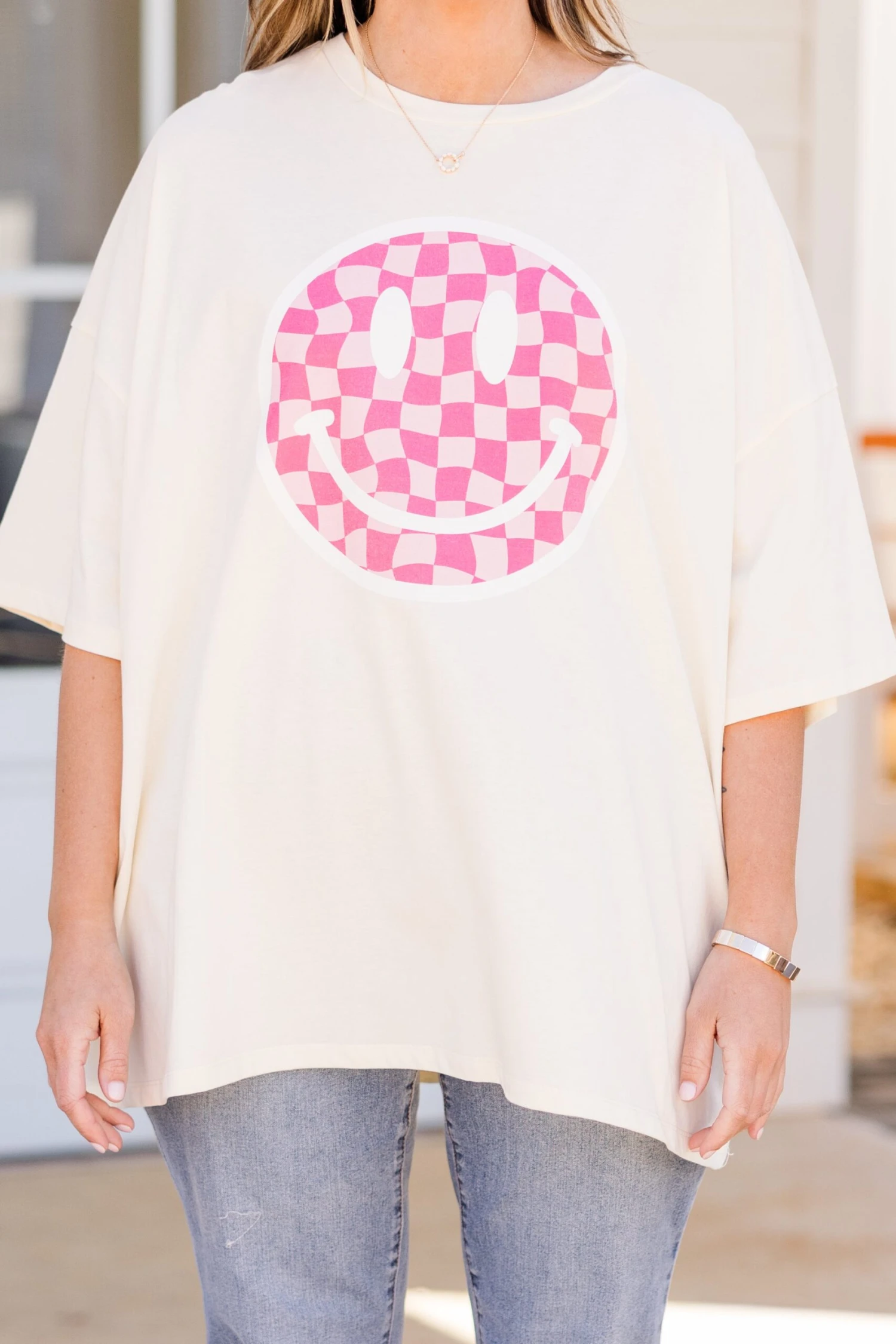 All Smiles Here Boyfriend Tee, Ivory 4 All Smiles Here Boyfriend Tee, Ivory - Image 4