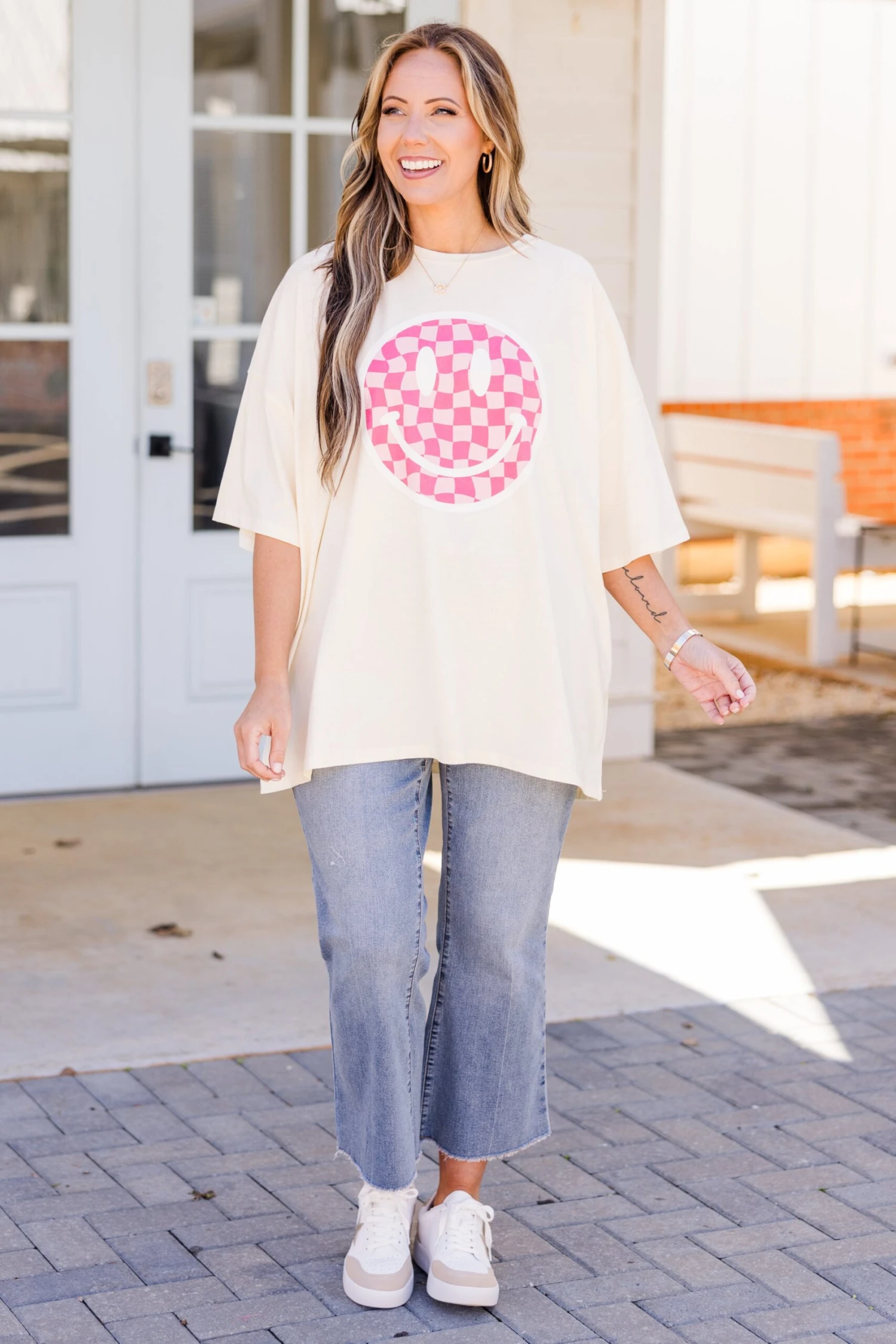 All Smiles Here Boyfriend Tee, Ivory 2 All Smiles Here Boyfriend Tee, Ivory - Image 2