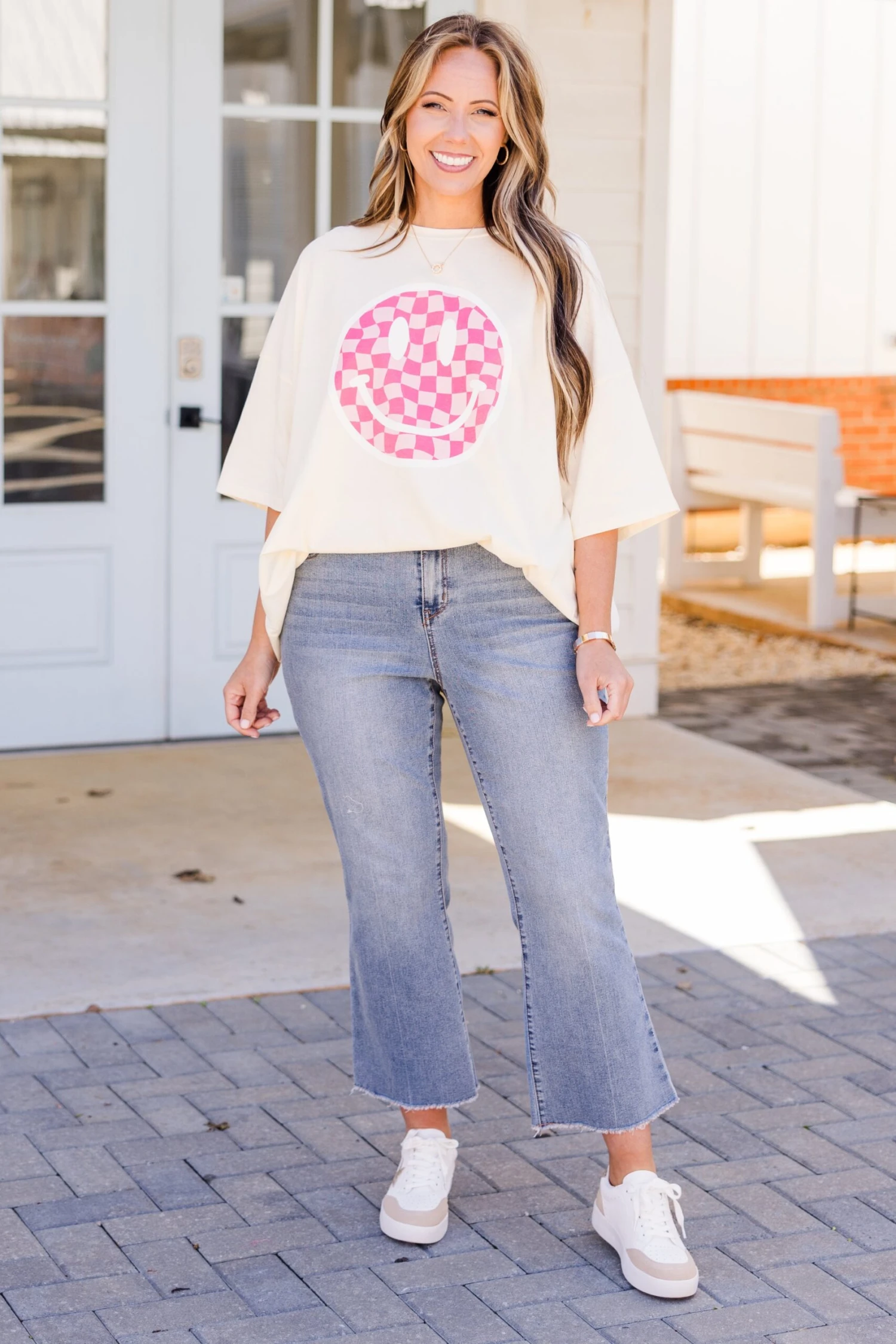 All Smiles Here Boyfriend Tee, Ivory 3 All Smiles Here Boyfriend Tee, Ivory - Image 3