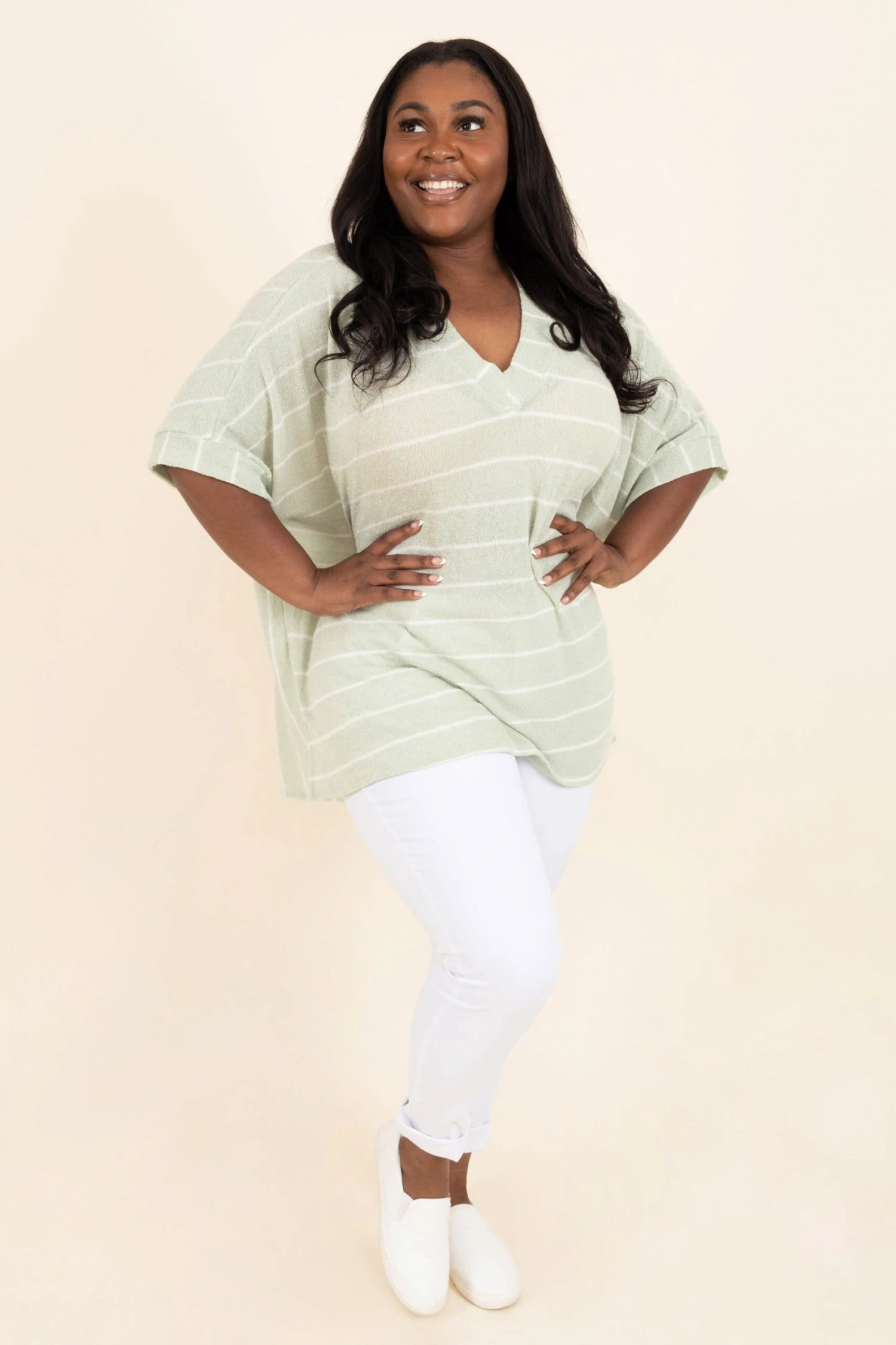 All Stripes Top, Sage 2 All Stripes Top, Sage - Image 2