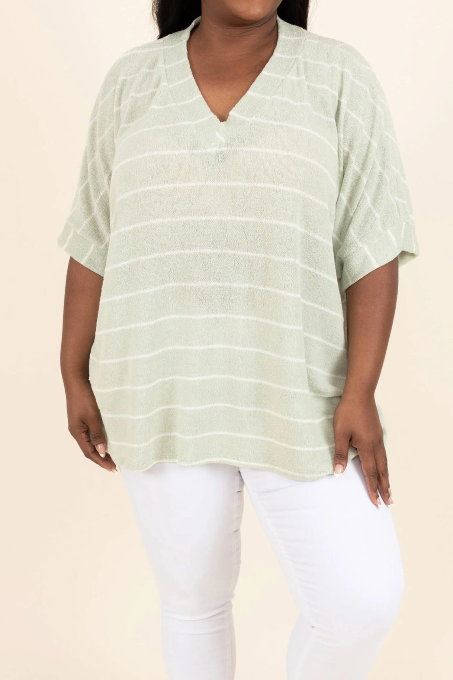 All Stripes Top, Sage 4 All Stripes Top, Sage - Image 4