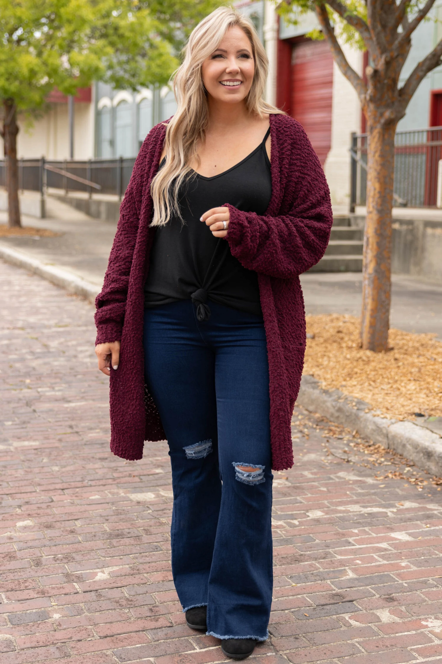 All The Warmth Cardigan, Burgundy 3 All The Warmth Cardigan, Burgundy - Image 3