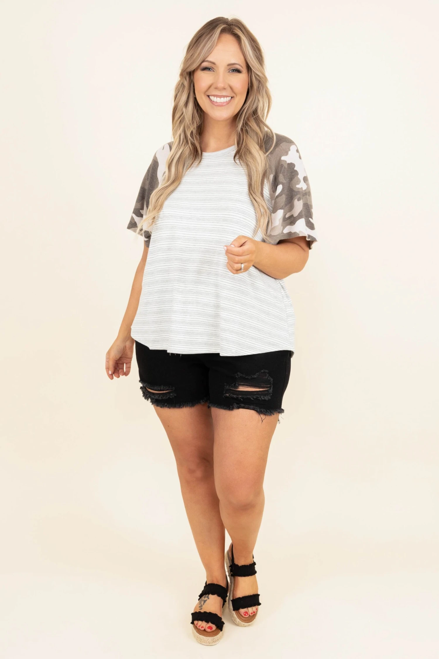 All You Need To Know Top, Ivory-Charcoal 2 All You Need To Know Top, Ivory-Charcoal - Image 2