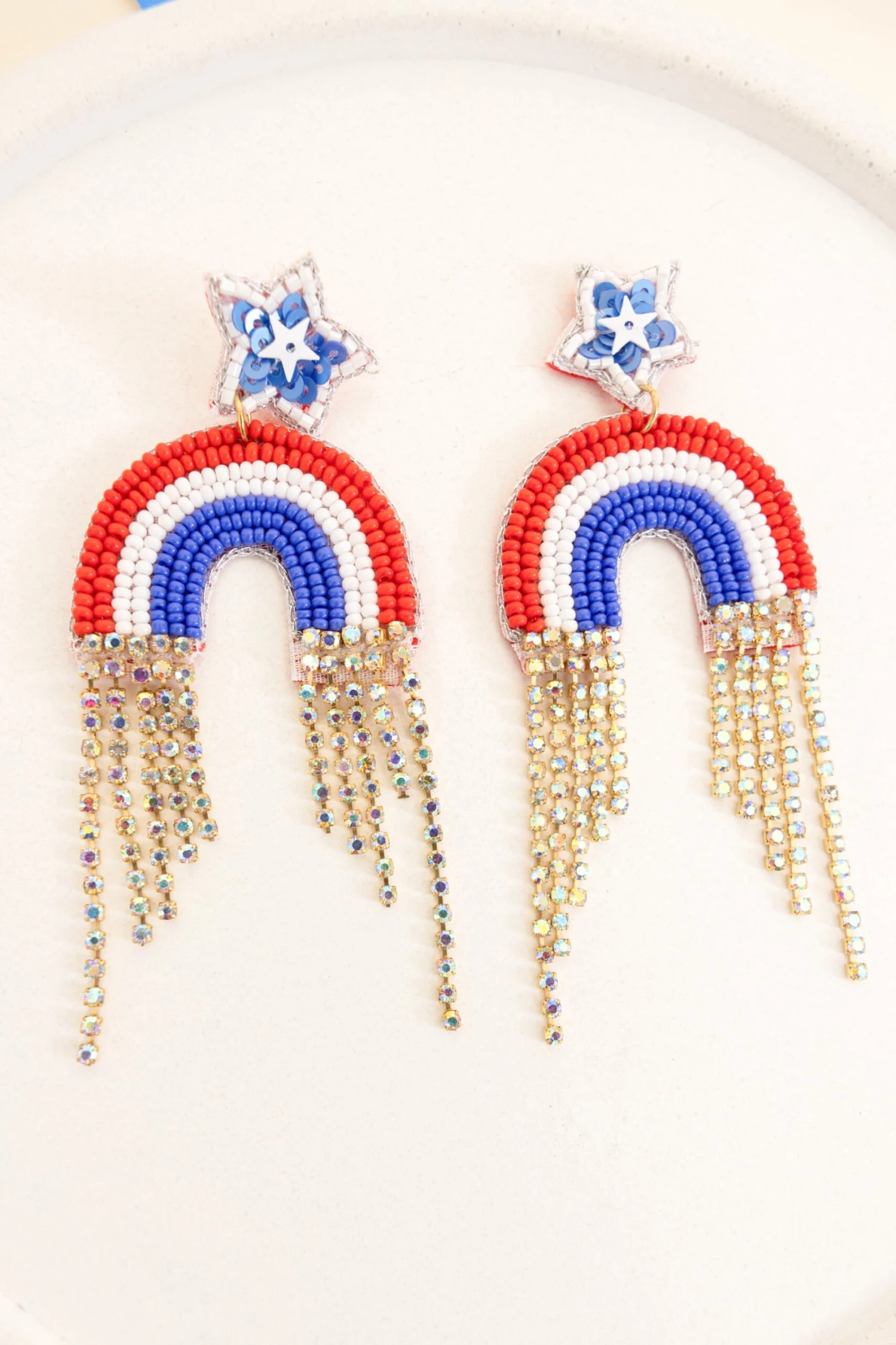 American Rainbow Earrings, Blue 1 American Rainbow Earrings, Blue