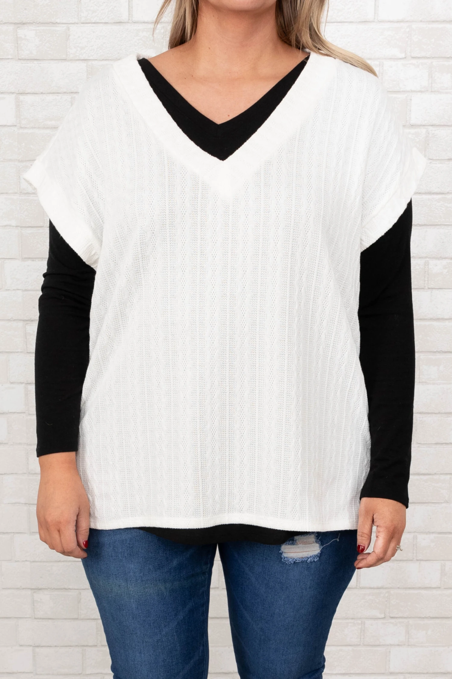 Anticipating This Moment Sweater Vest, Ivory 4 Anticipating This Moment Sweater Vest, Ivory - Image 4