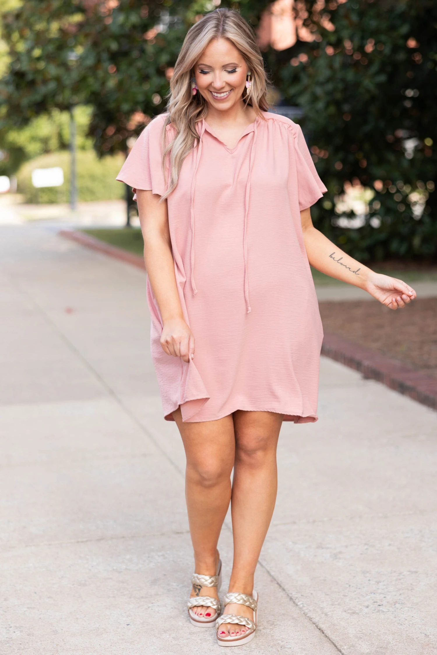 April Breezes Dress, Mauve 2 April Breezes Dress, Mauve - Image 2