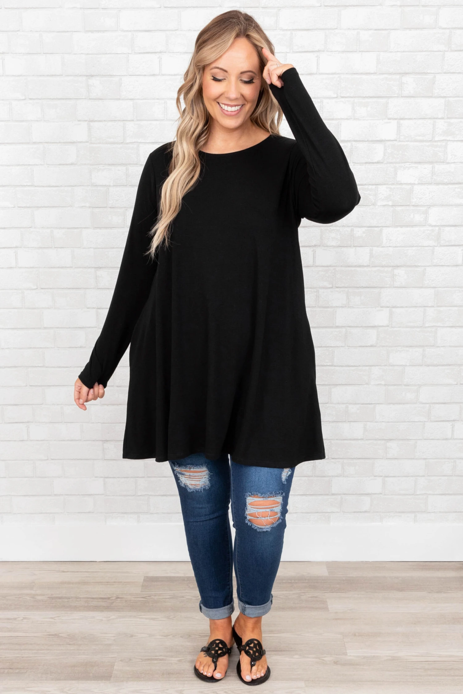 As Long As You're Here Tunic, Black 3 As Long As You're Here Tunic, Black - Image 3
