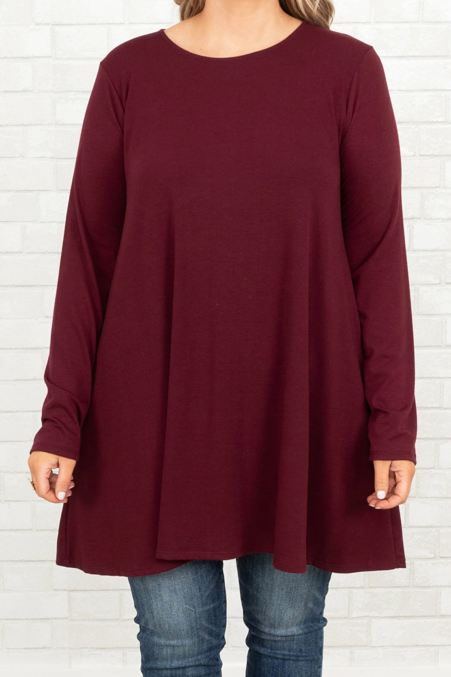 As Long As You're Here Tunic, Dark Burgundy 4 As Long As You're Here Tunic, Dark Burgundy - Image 4