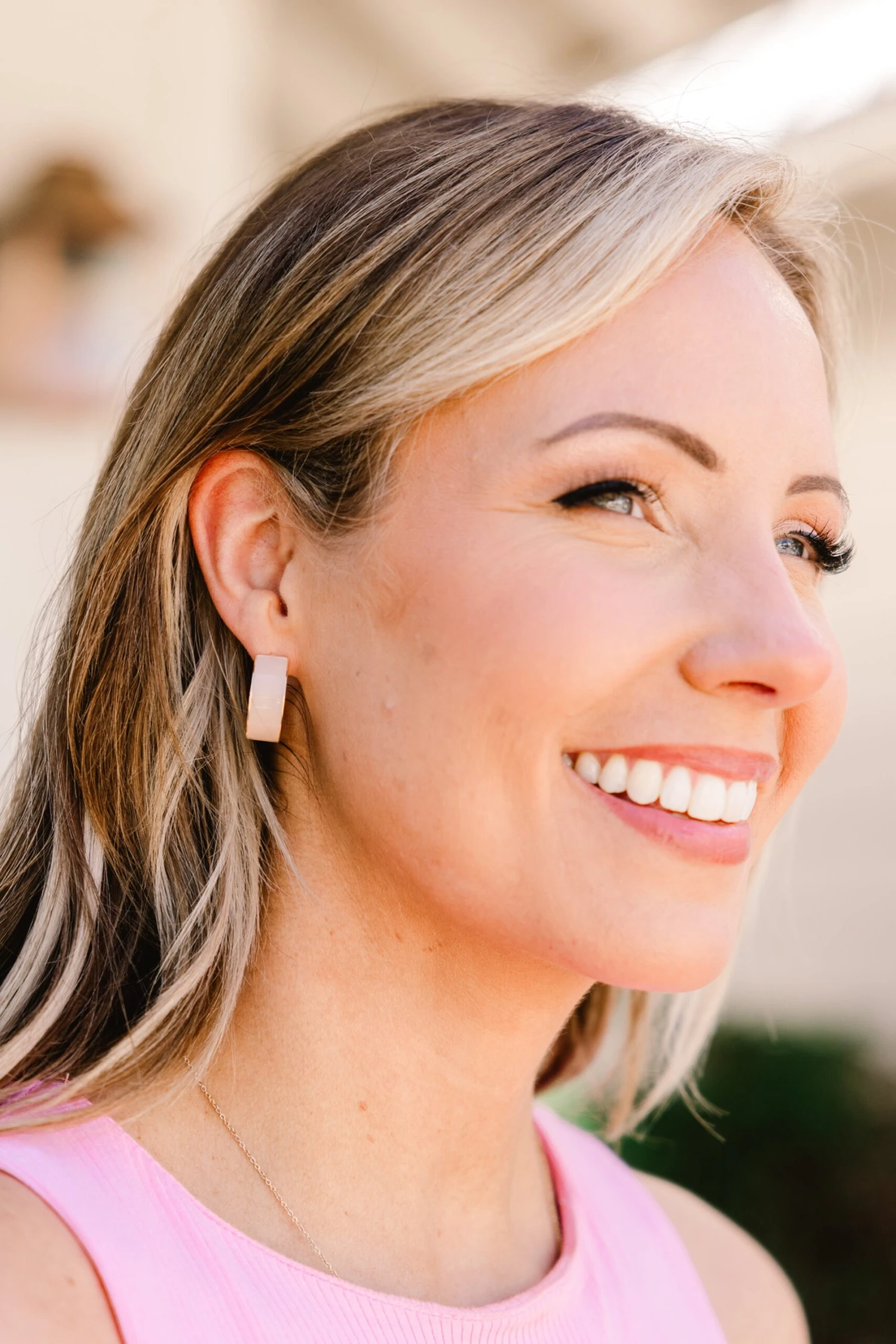 Assumptions Are Made Earrings, Beige 2 Assumptions Are Made Earrings, Beige - Image 2