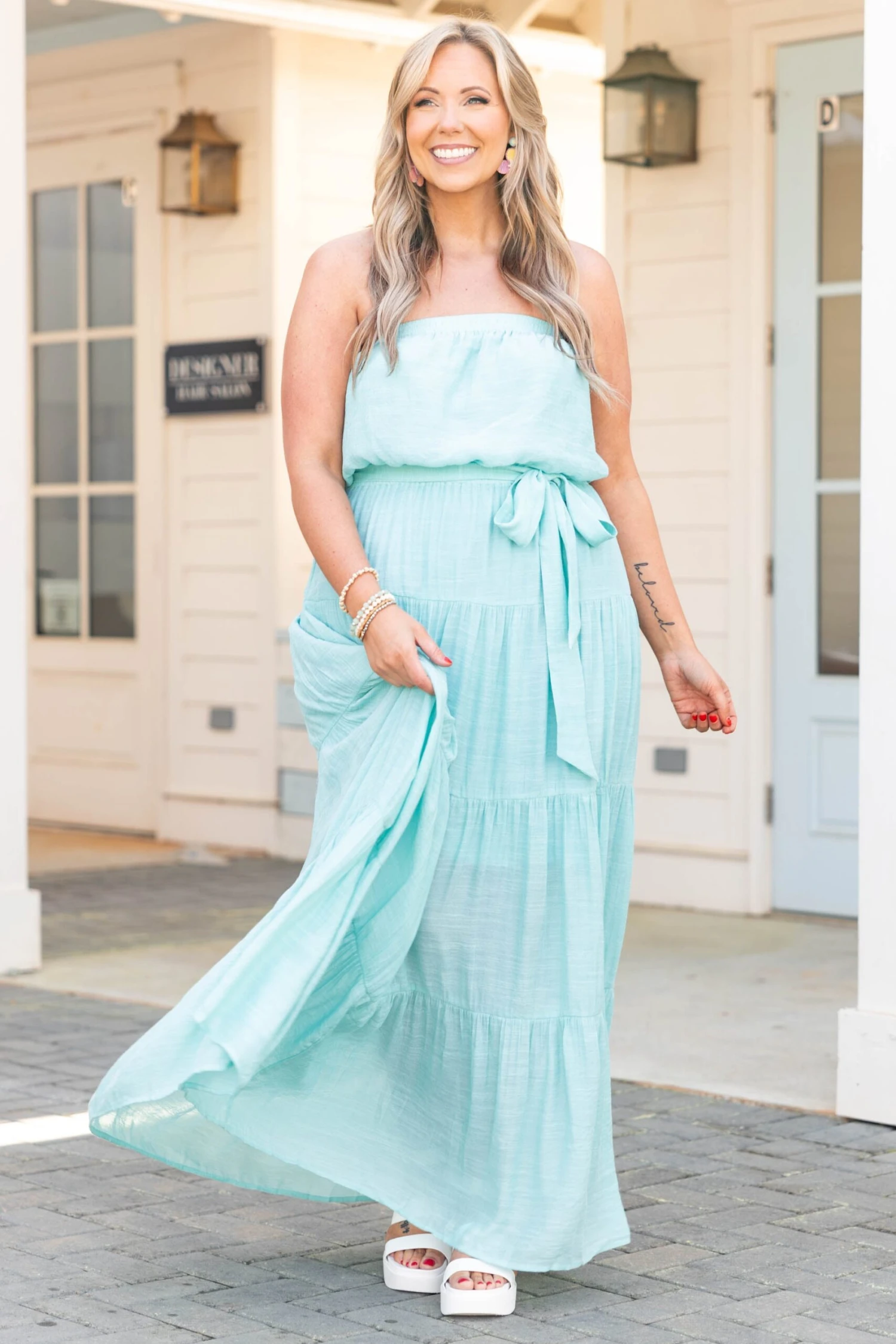 Bahama Breeze Dress, Aqua Blue 2 Bahama Breeze Dress, Aqua Blue - Image 2