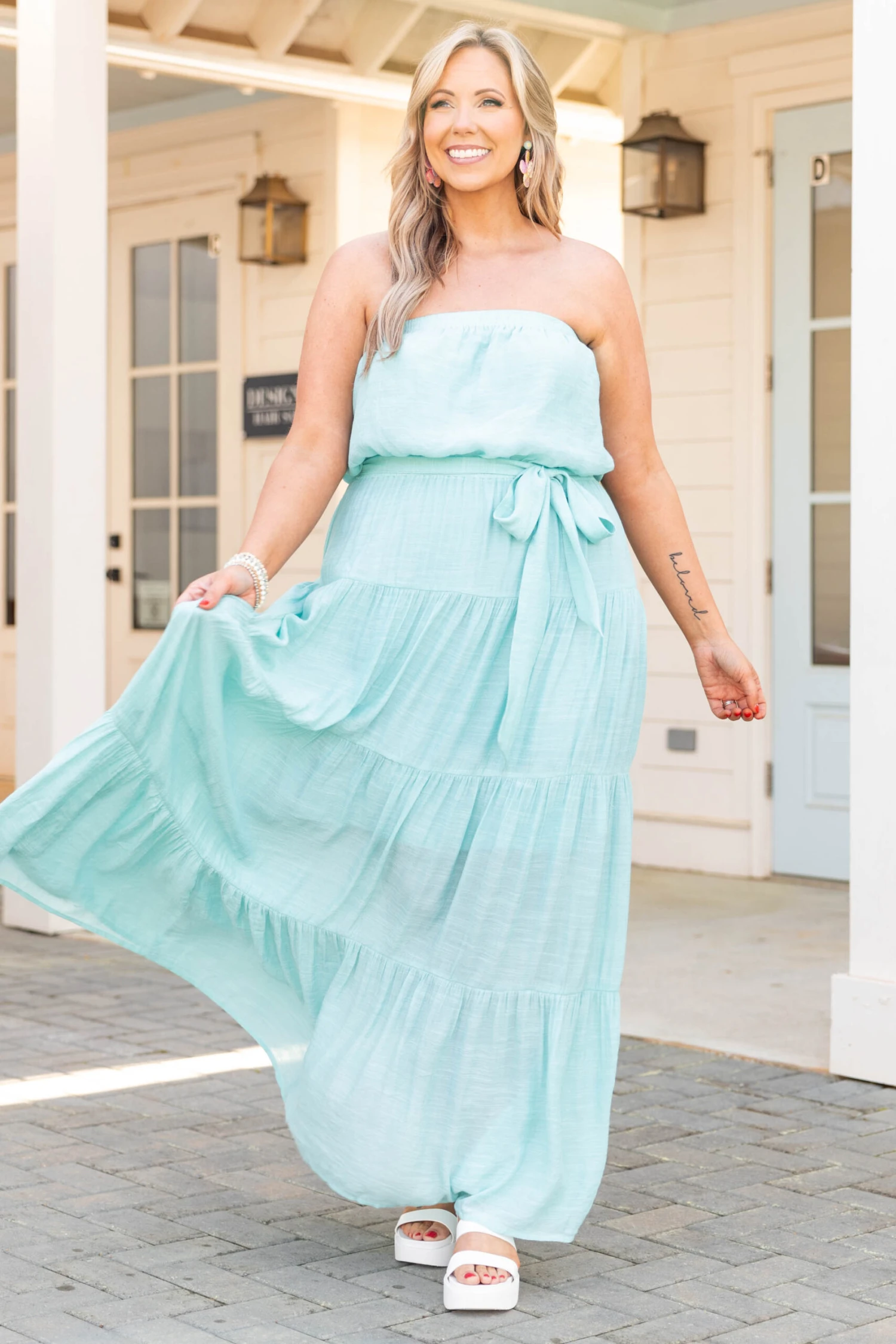 Bahama Breeze Dress, Aqua Blue 3 Bahama Breeze Dress, Aqua Blue - Image 3