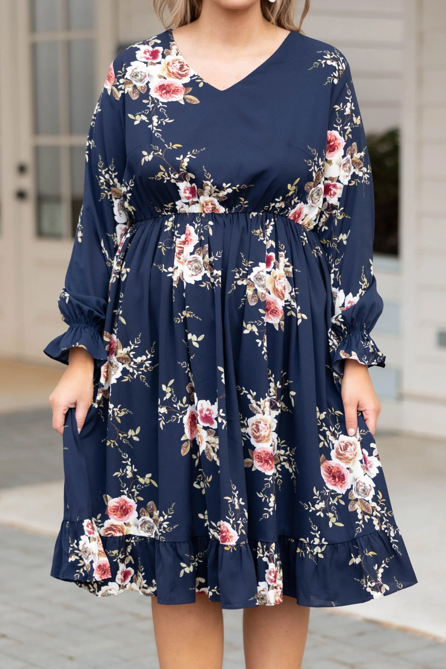 Beautifully Blooming Dress, Navy 4 Beautifully Blooming Dress, Navy - Image 4