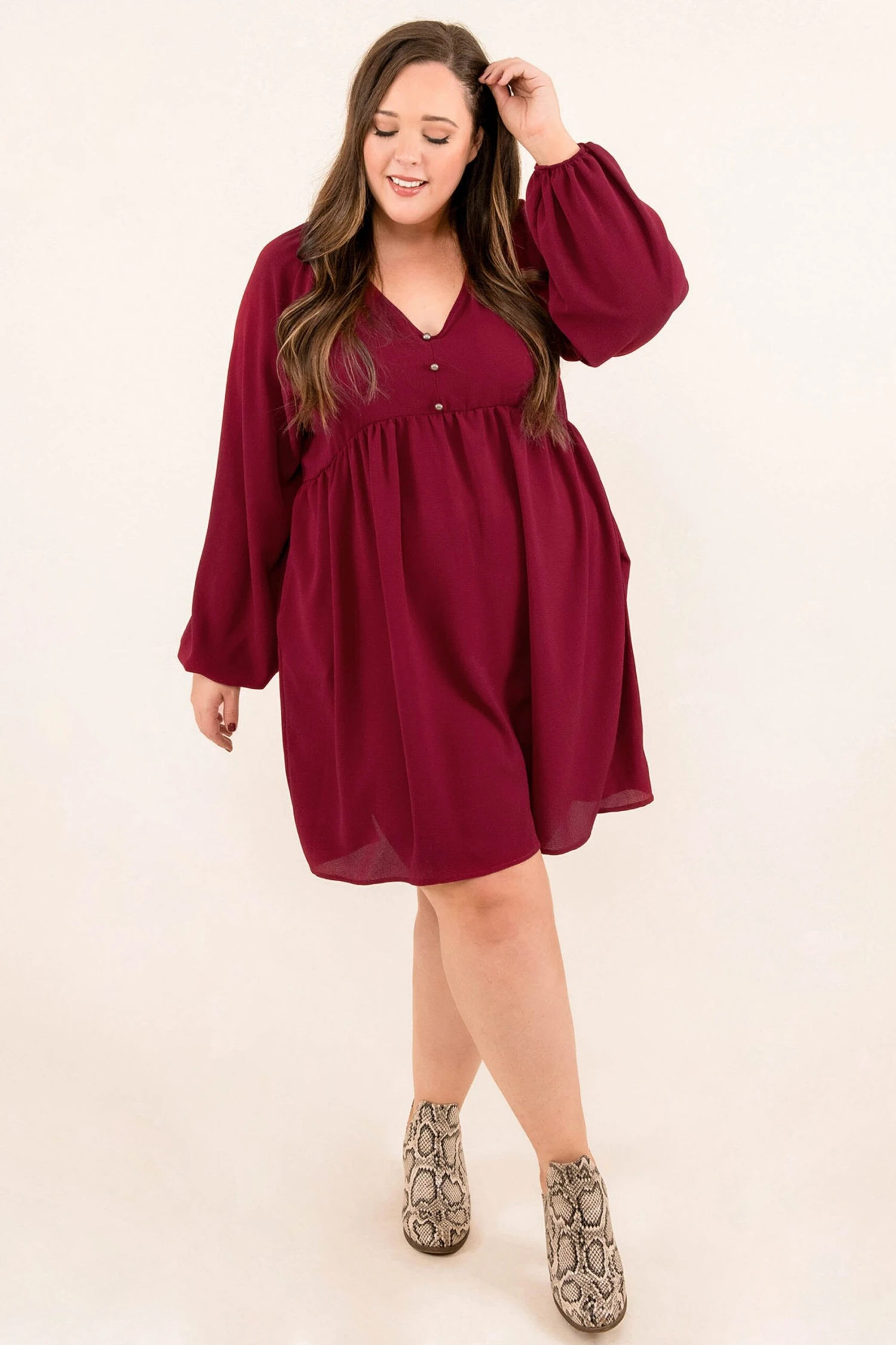 Before I Let Go Dress, Burgundy 2 Before I Let Go Dress, Burgundy - Image 2