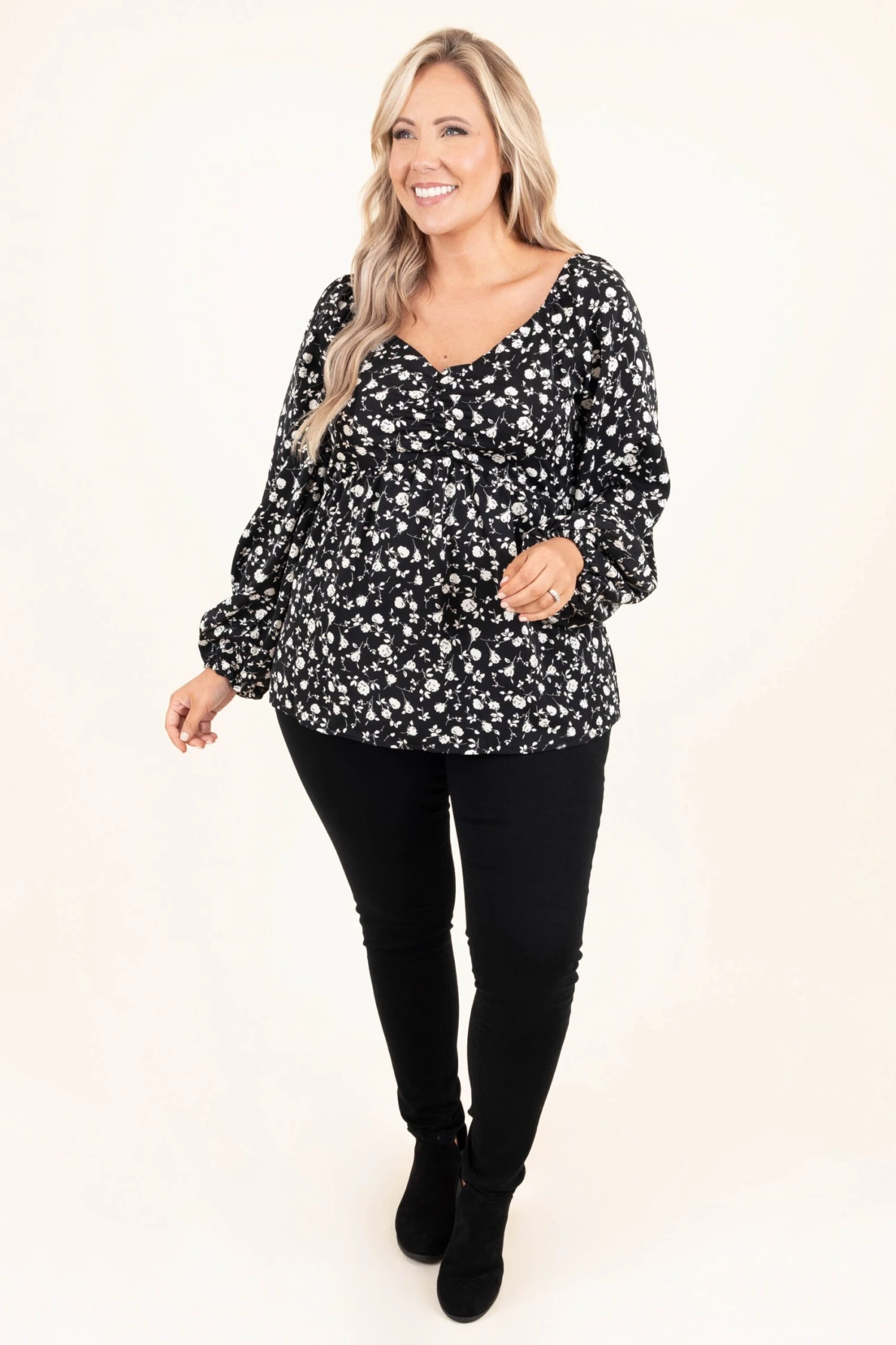 Bloom And Grow Top, Black 3 Bloom And Grow Top, Black - Image 3