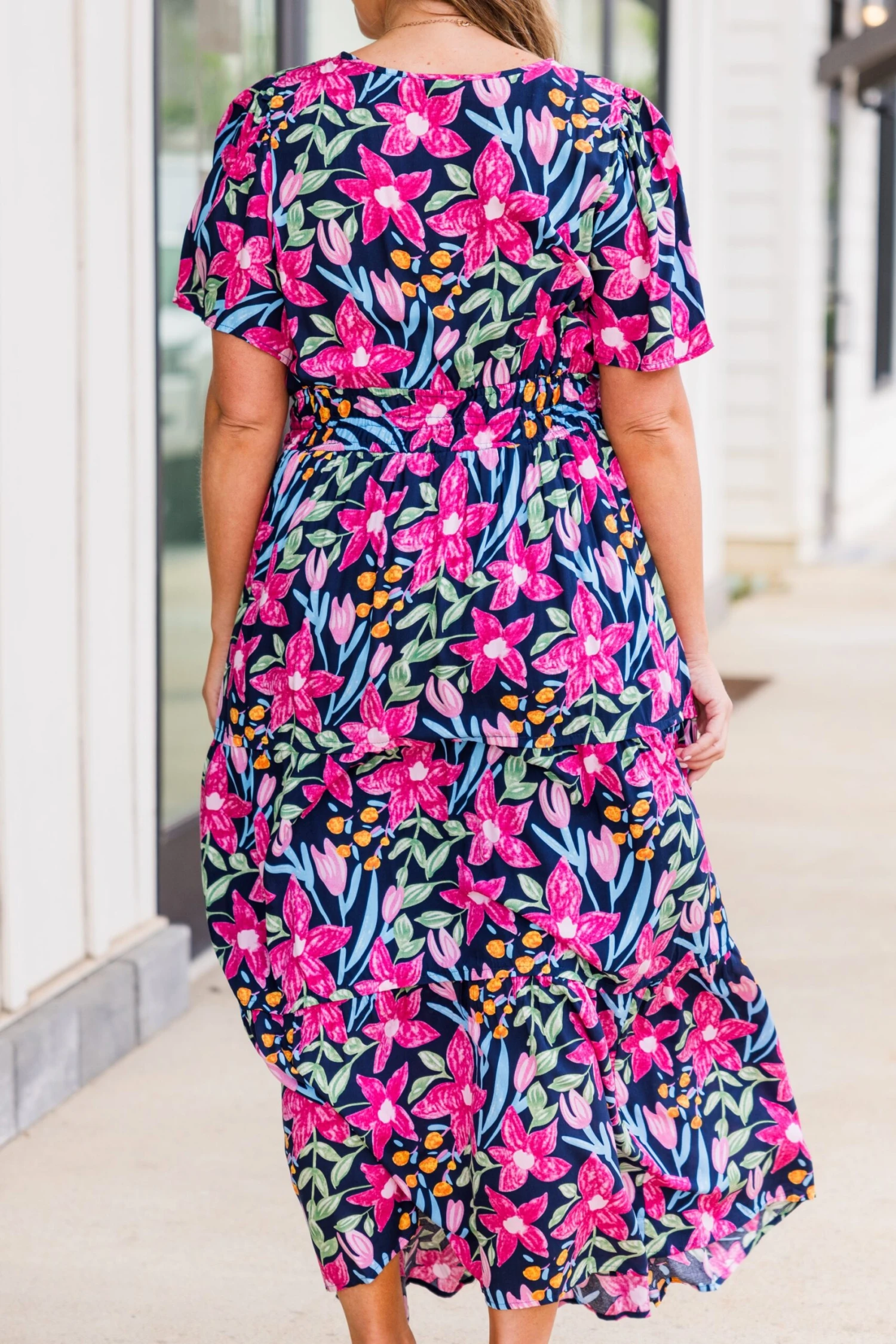 Blooming Vineyard Dress, Navy Multi 7 Blooming Vineyard Dress, Navy Multi - Image 7