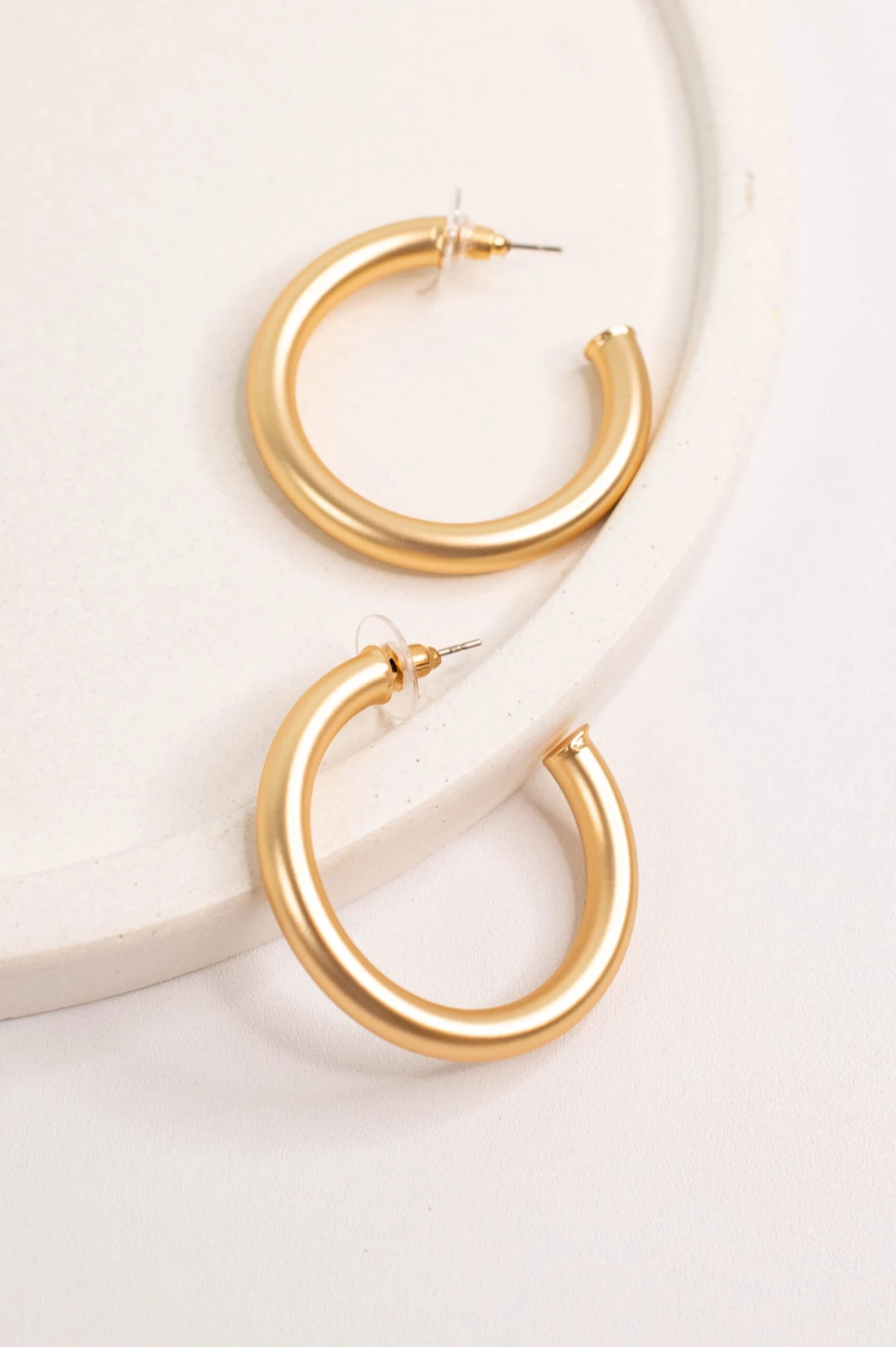 Bold Is Better Earrings, Matte Gold 2 Bold Is Better Earrings, Matte Gold - Image 2