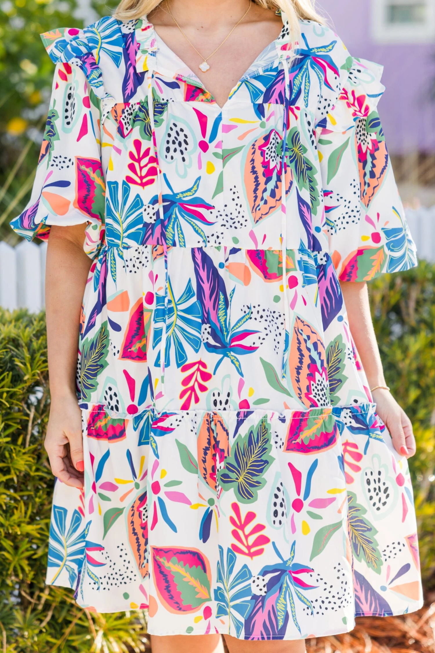 Breeze Through Paradise Dress, Pink Tropical 5 Breeze Through Paradise Dress, Pink Tropical - Image 5