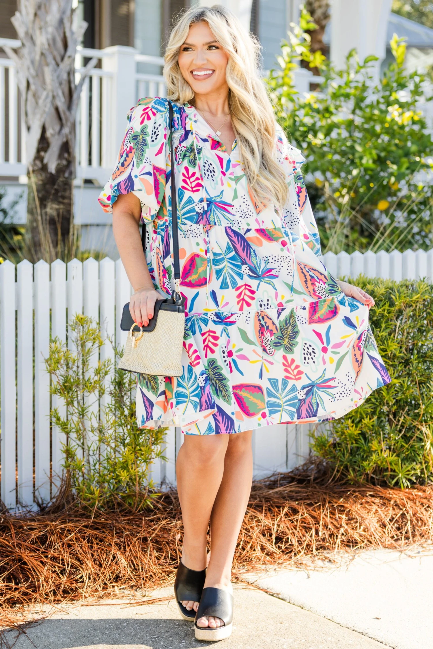 Breeze Through Paradise Dress, Pink Tropical 2 Breeze Through Paradise Dress, Pink Tropical - Image 2