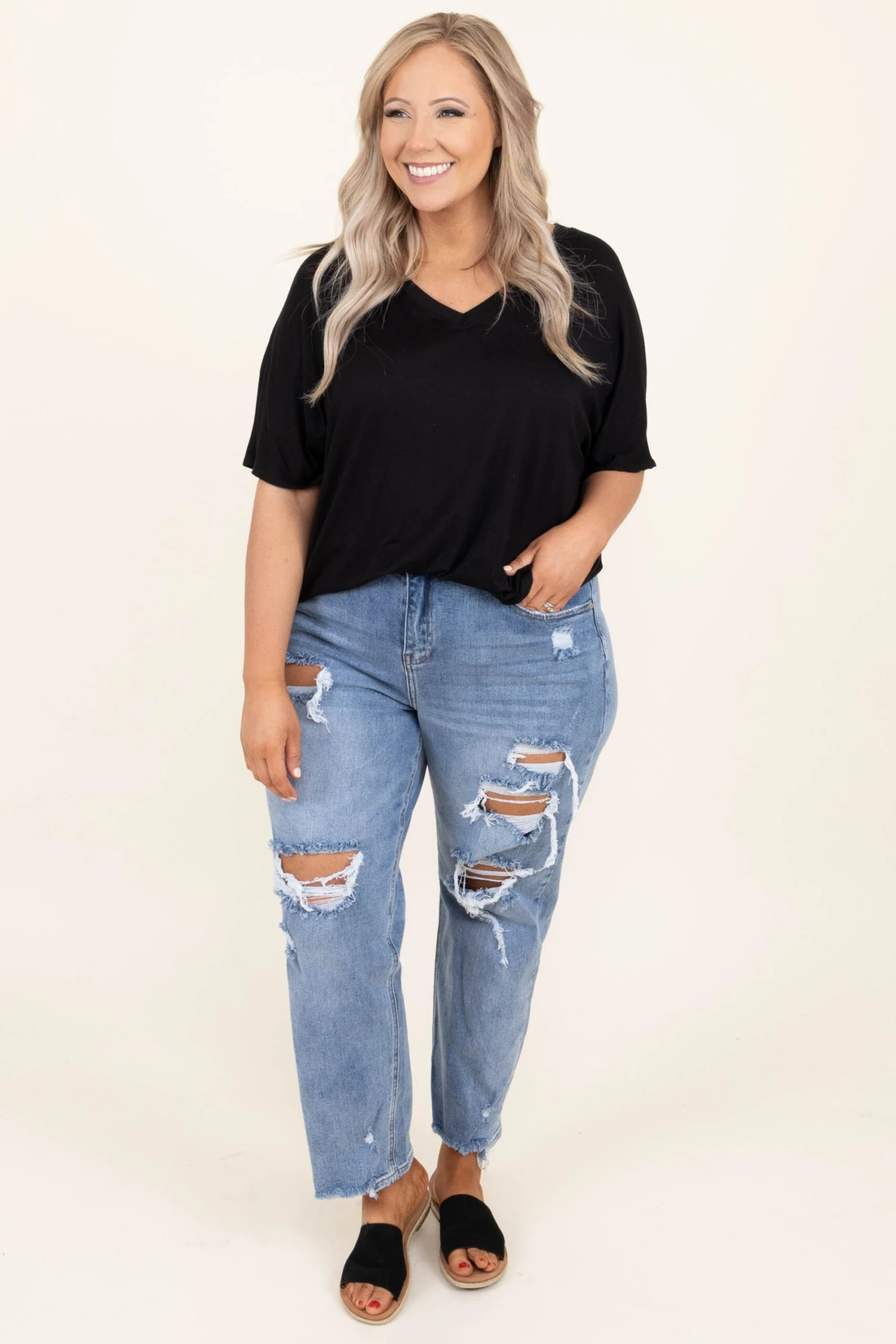 Broadway Girls Boyfriend Jeans, Medium Wash 4 Broadway Girls Boyfriend Jeans, Medium Wash - Image 4