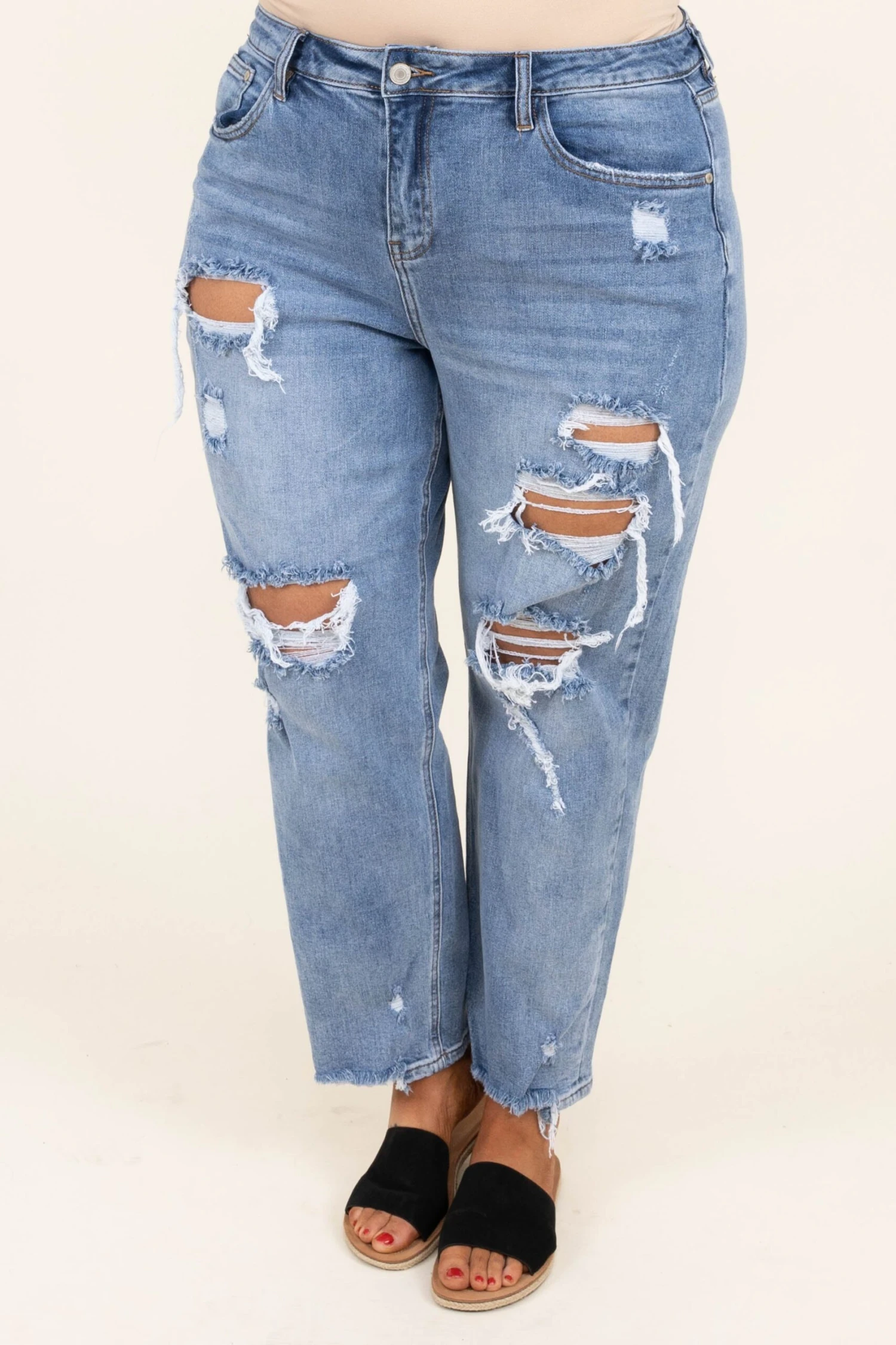 Broadway Girls Boyfriend Jeans, Medium Wash 1 Broadway Girls Boyfriend Jeans, Medium Wash