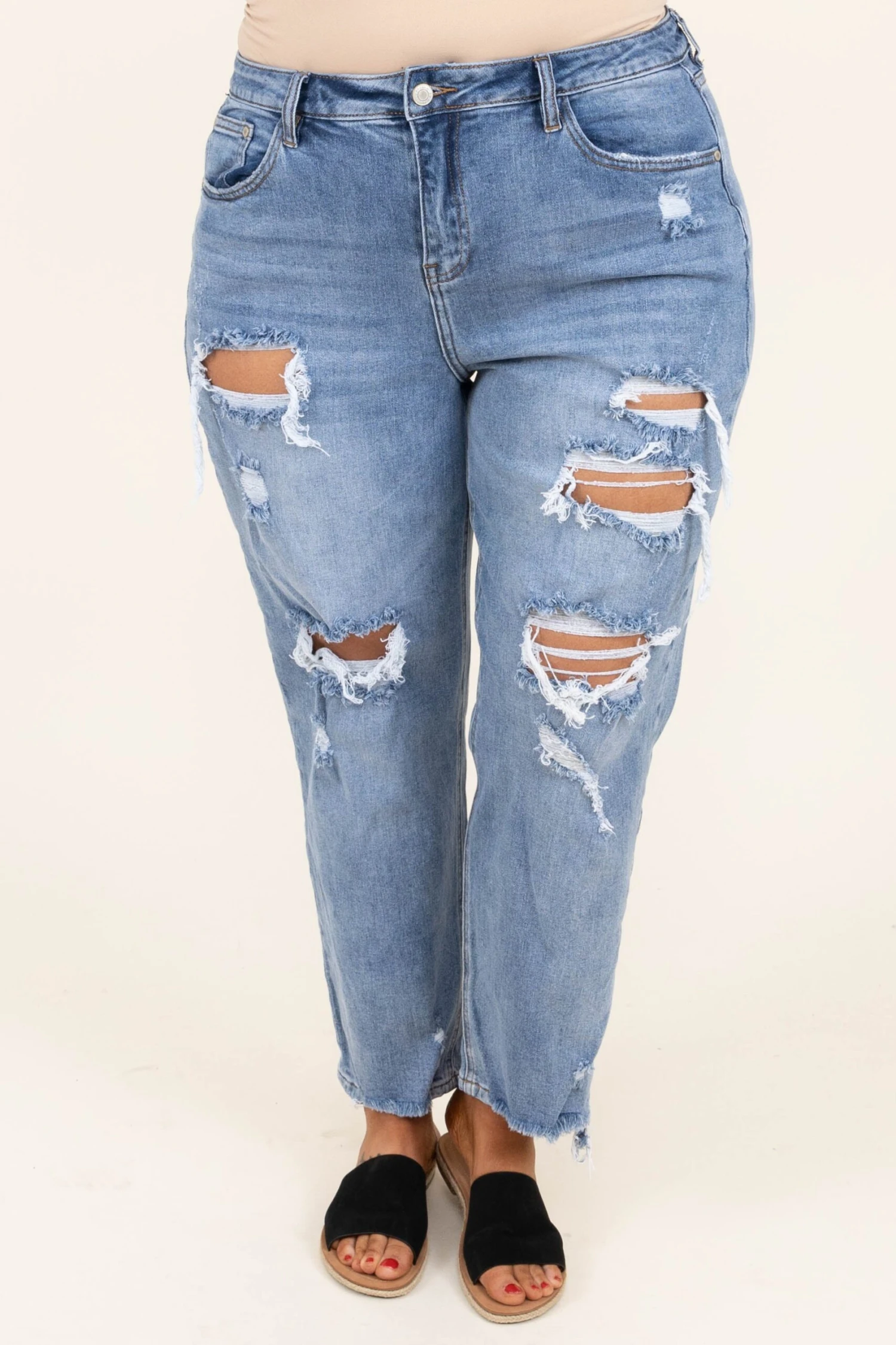 Broadway Girls Boyfriend Jeans, Medium Wash 3 Broadway Girls Boyfriend Jeans, Medium Wash - Image 3