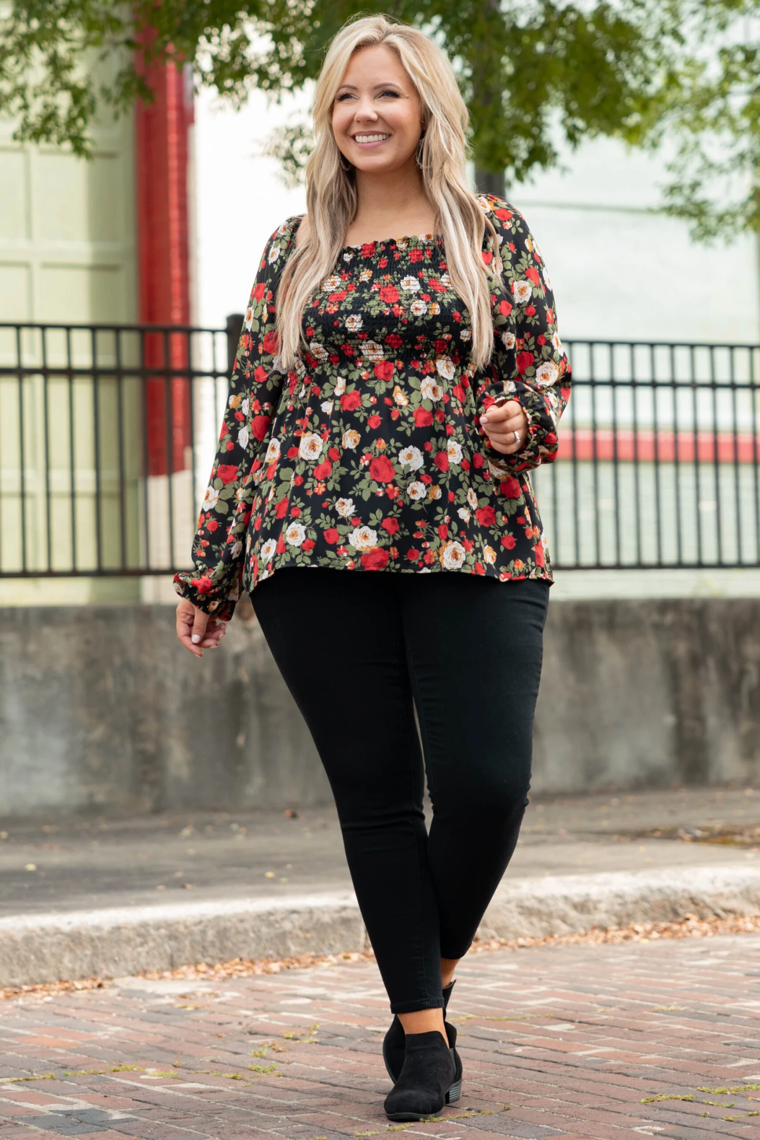 Busy Night Out Blouse, Red-Mustard 2 Busy Night Out Blouse, Red-Mustard - Image 2