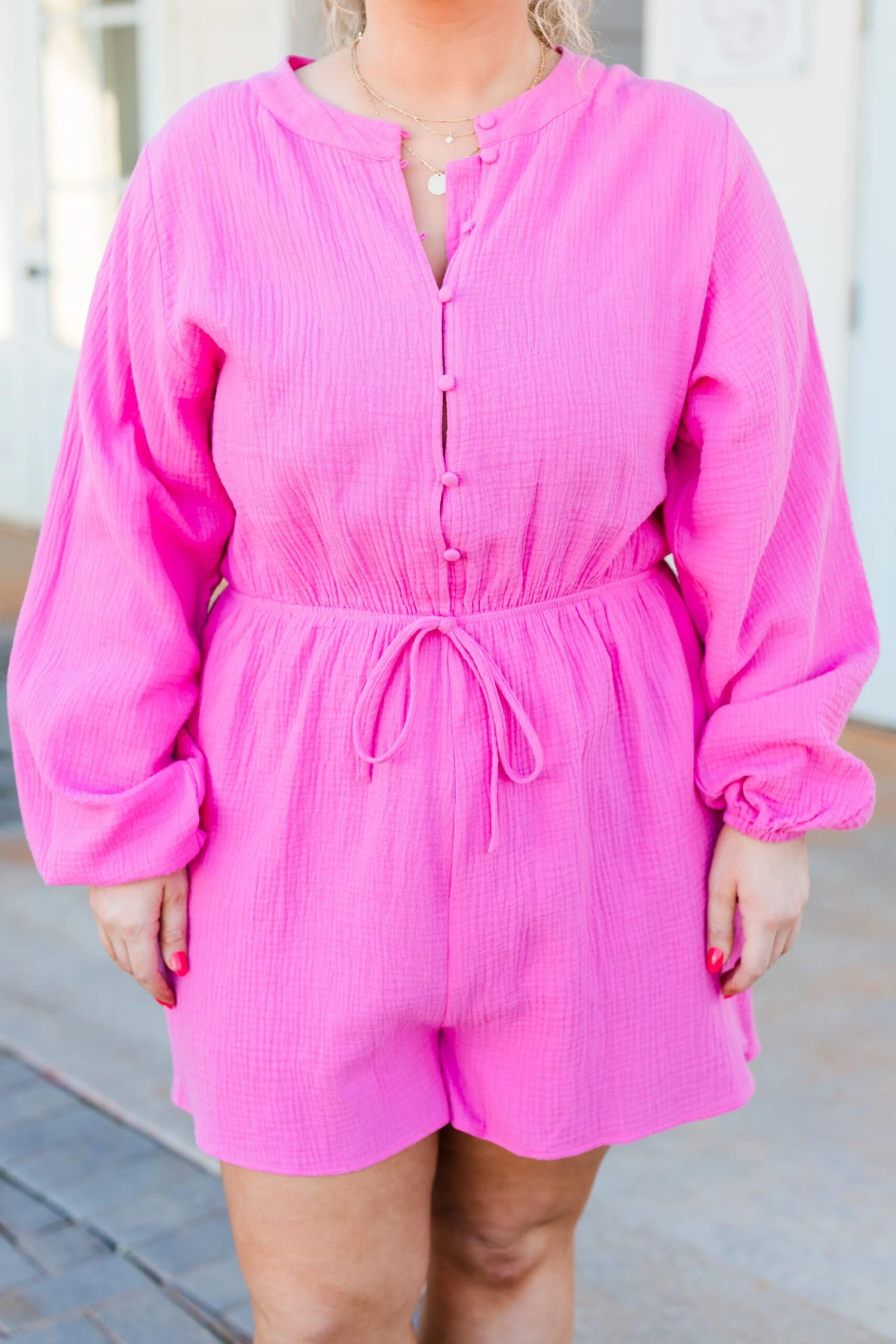 By The Coast Romper, Hot Pink 6 By The Coast Romper, Hot Pink - Image 6