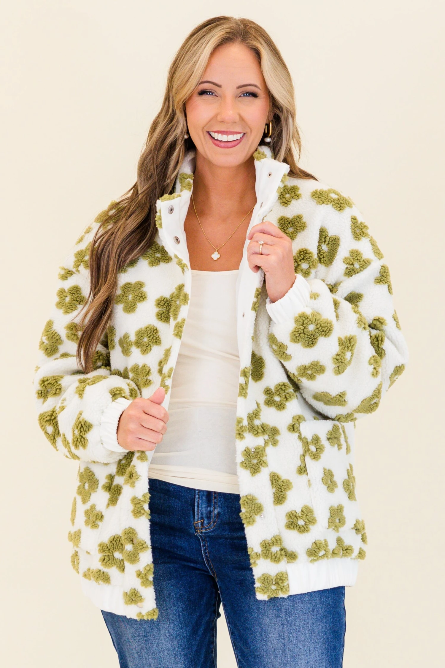 Cafe Conversations Jacket, Green 2 Cafe Conversations Jacket, Green - Image 2