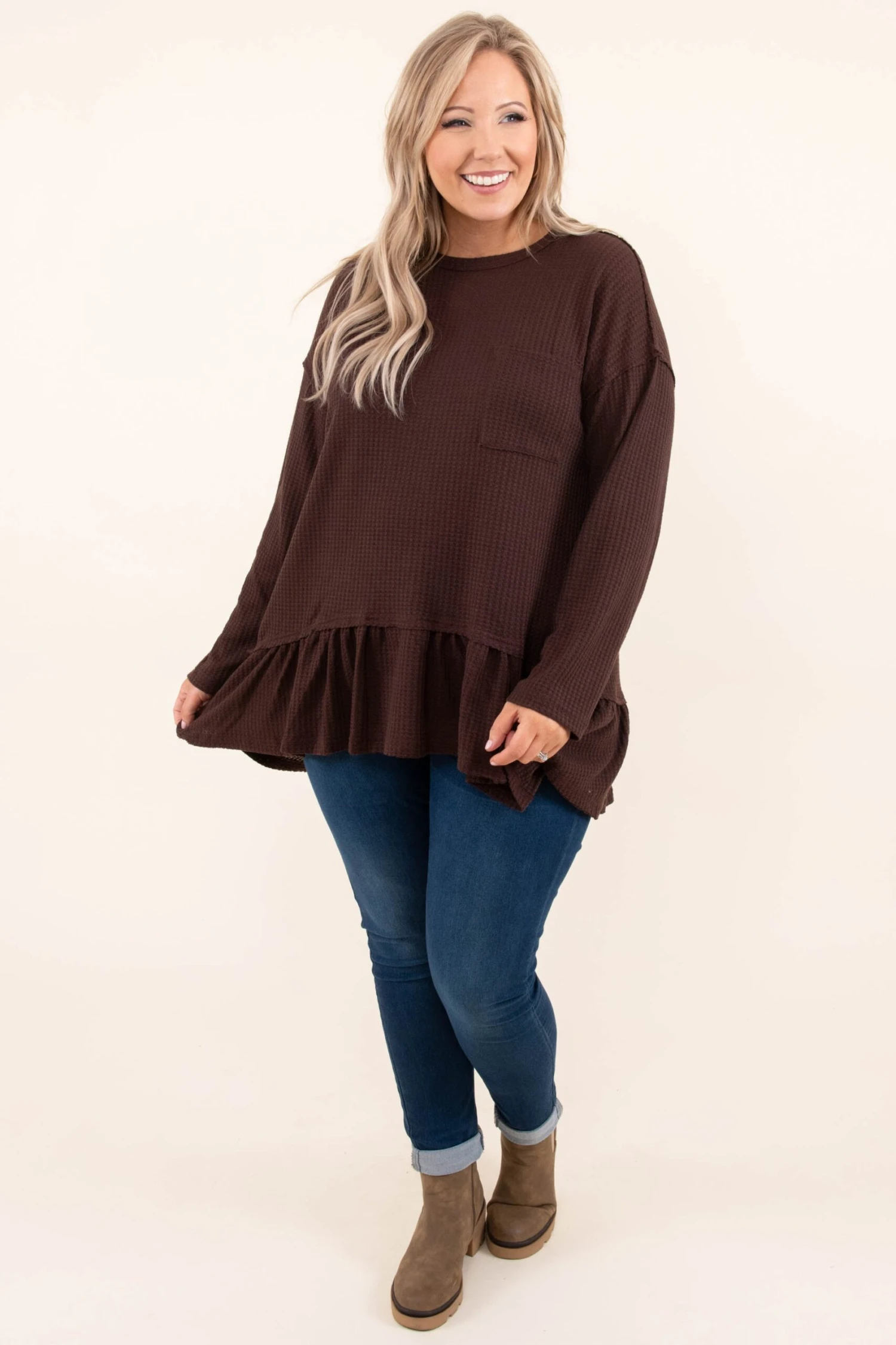 Can We Have Fun Tunic, Chocolate 3 Can We Have Fun Tunic, Chocolate - Image 3