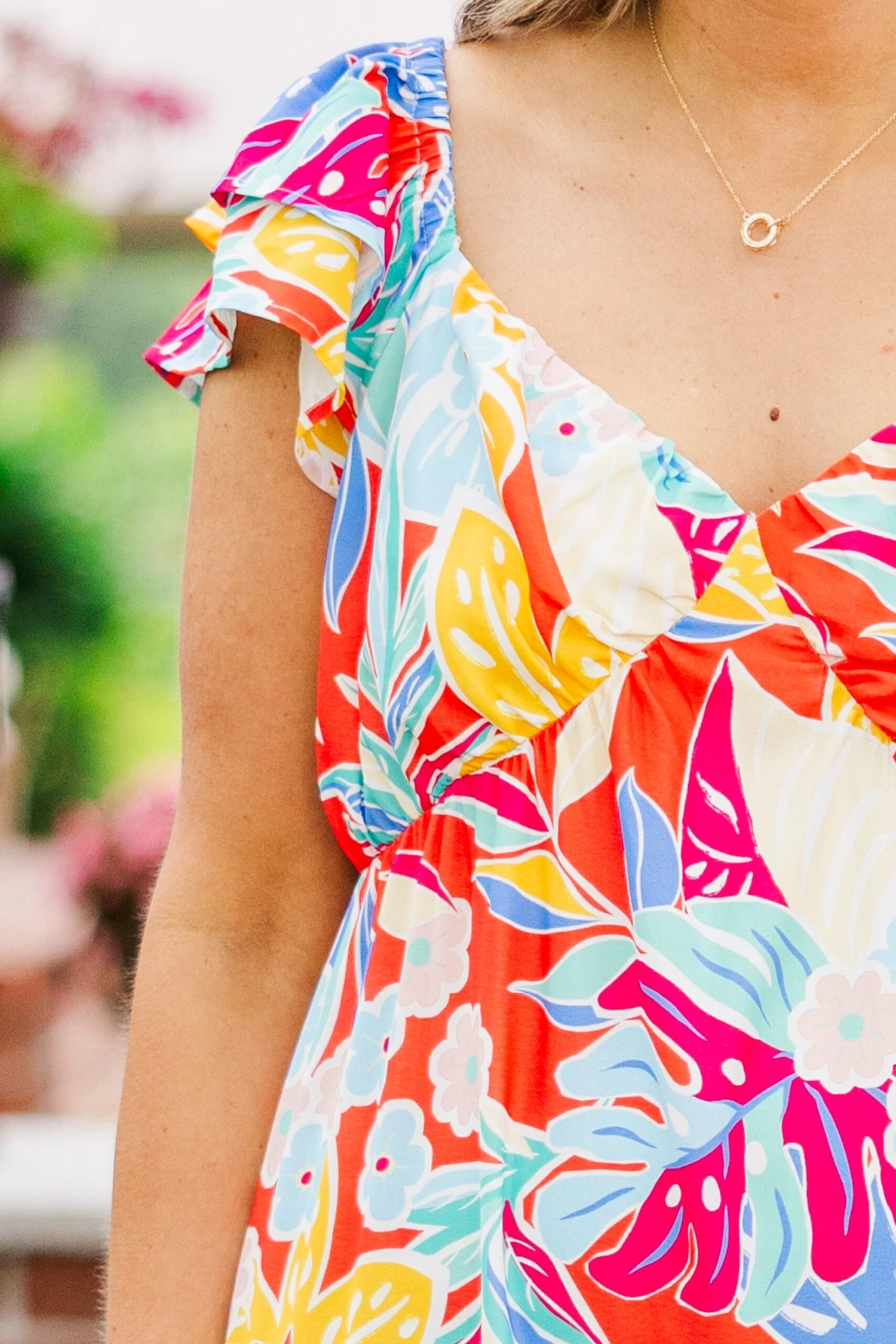 Captured By You Dress, Red Multi 5 Captured By You Dress, Red Multi - Image 5