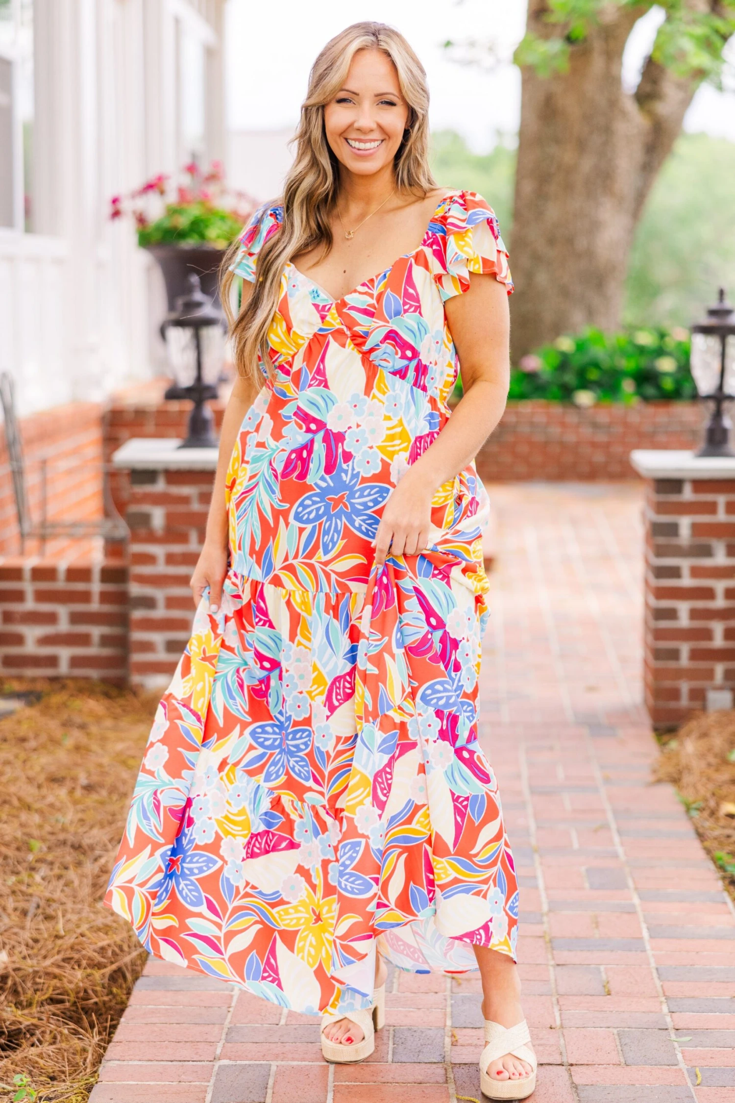 Captured By You Dress, Red Multi 2 Captured By You Dress, Red Multi - Image 2