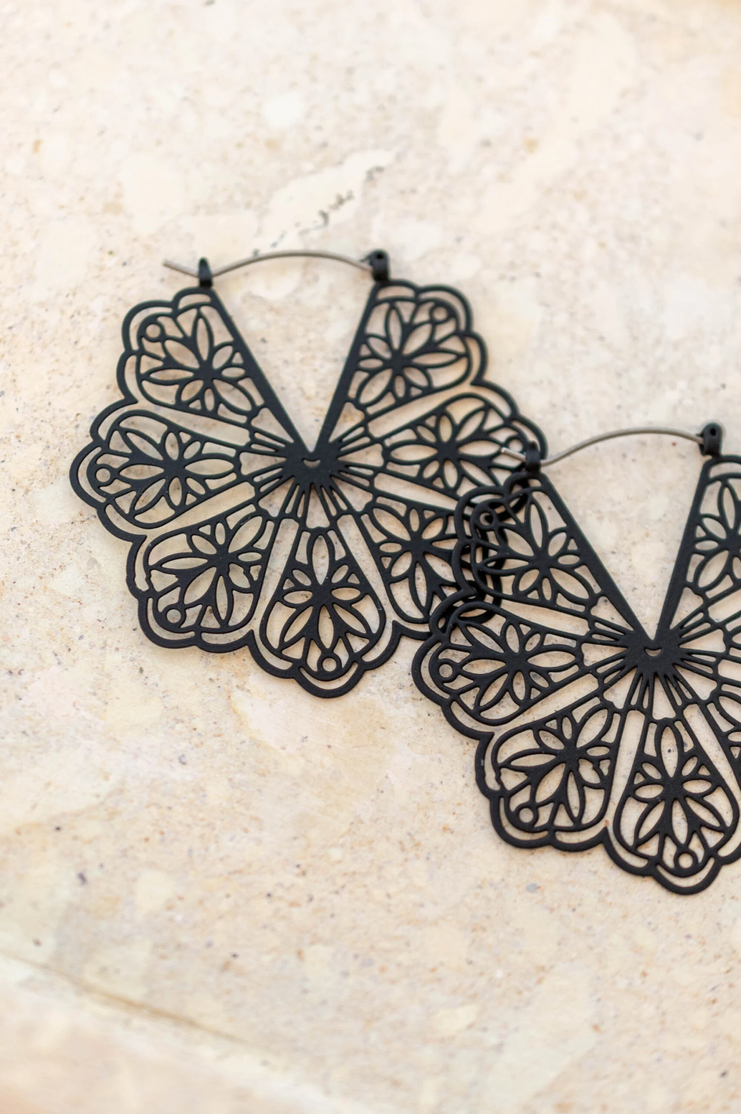 Cascading Movements Earrings, Black 2 Cascading Movements Earrings, Black - Image 2