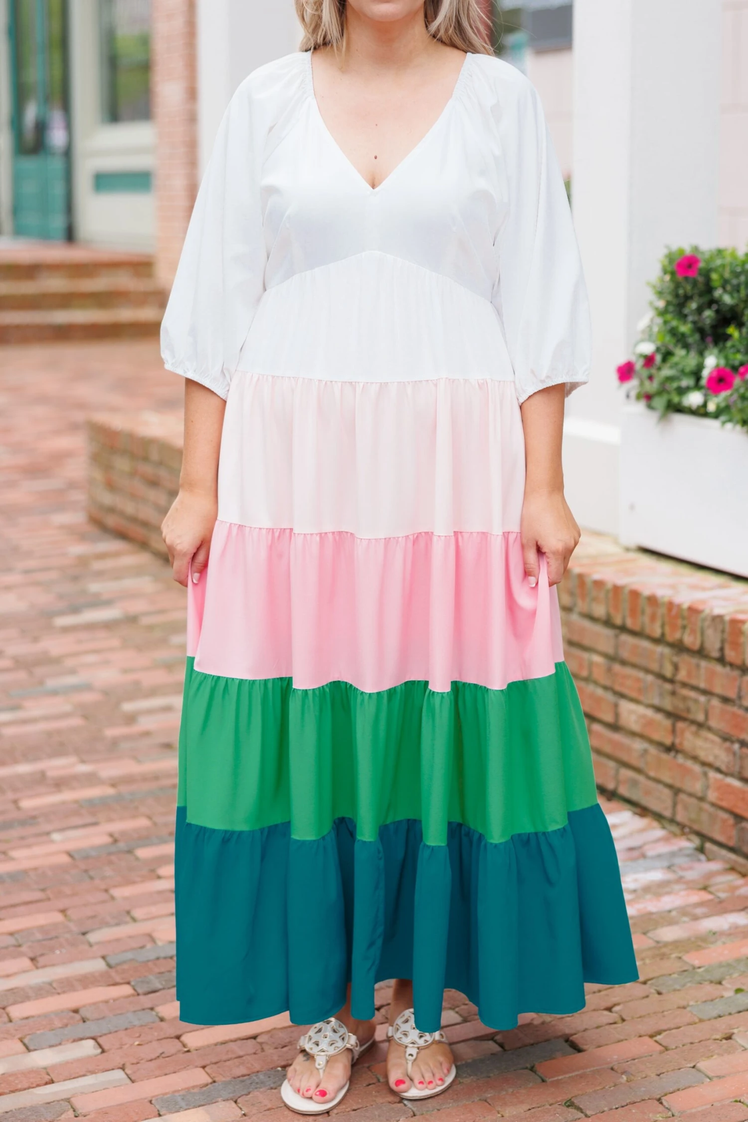 Change Of Color Maxi Dress, White 4 Change Of Color Maxi Dress, White - Image 4